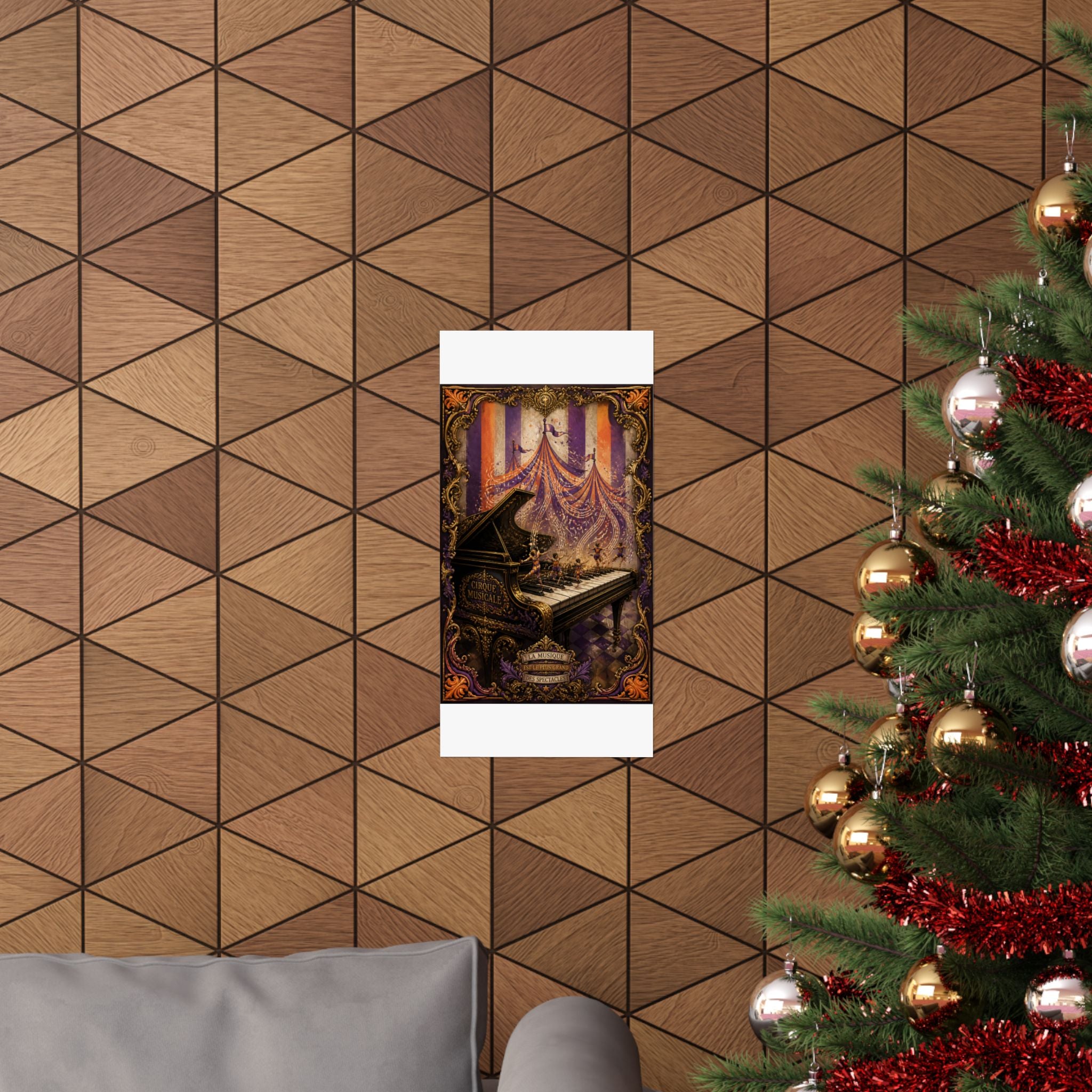 Grand Piano Acrobats Wall Art Poster 24×36 Baroque Studio Decor Maximalist Print