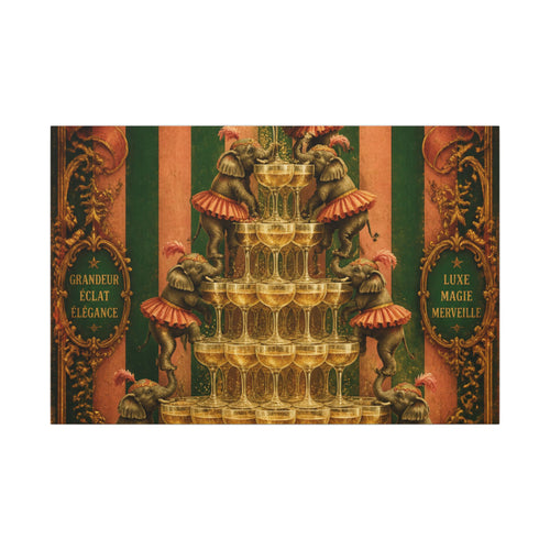 Champagne Tower Elephants Wall Art Canvas 16×20 Baroque Home Office Decor Maximalist Print