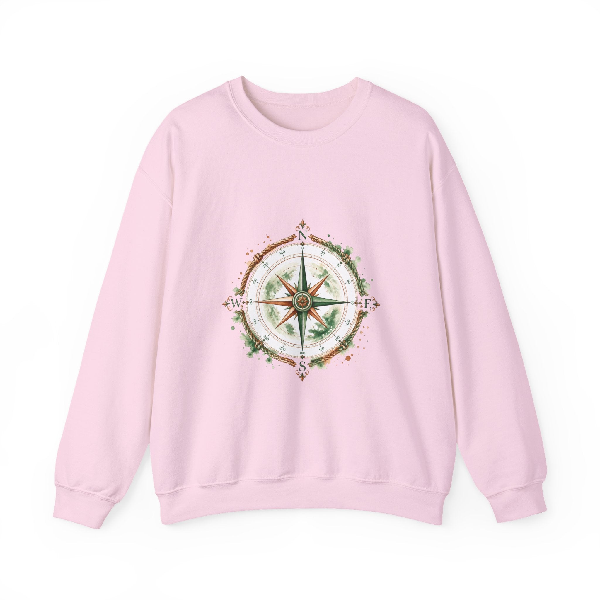 Matching Couple Sweatshirt - Compass North & South Matching Couple Comfort Colors Crew Watercolor Art His Hers Birthday Gift - Design A