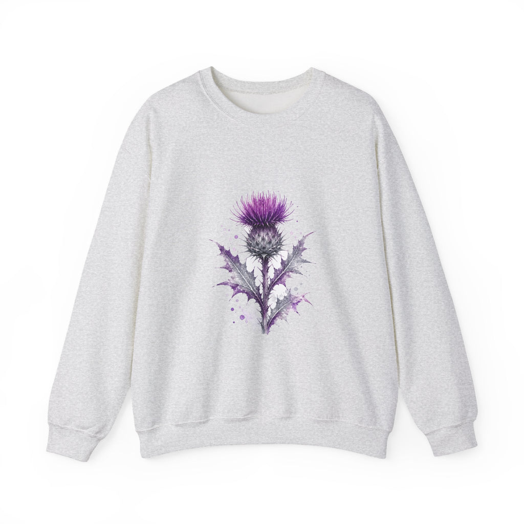 Matching Couple Sweatshirt - Lavender & Thistle Matching Couple Comfort Colors Crew Watercolor Art His Hers Birthday Gift - Design B