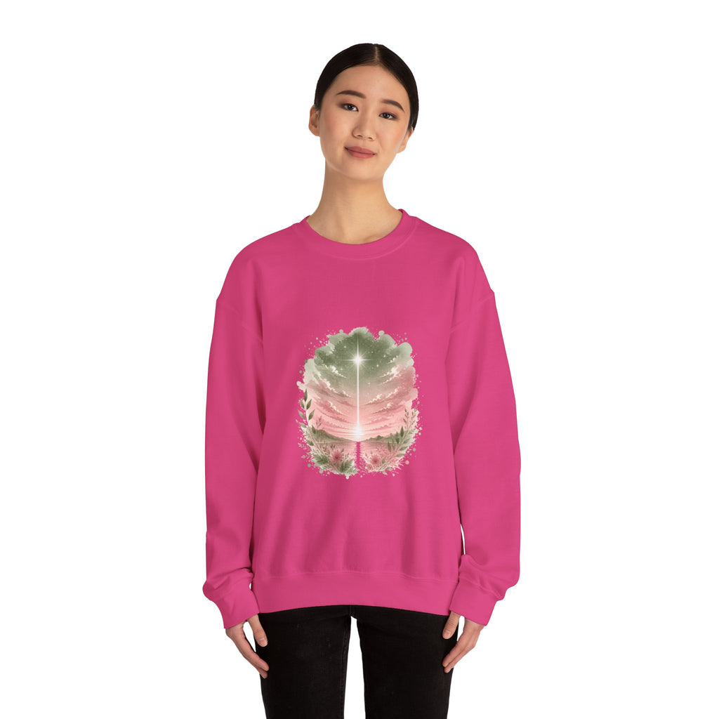 Matching Couple Sweatshirt - Evening & Morning Star Matching Couple Comfort Colors Crew Watercolor Art His Hers Birthday Gift - Design A