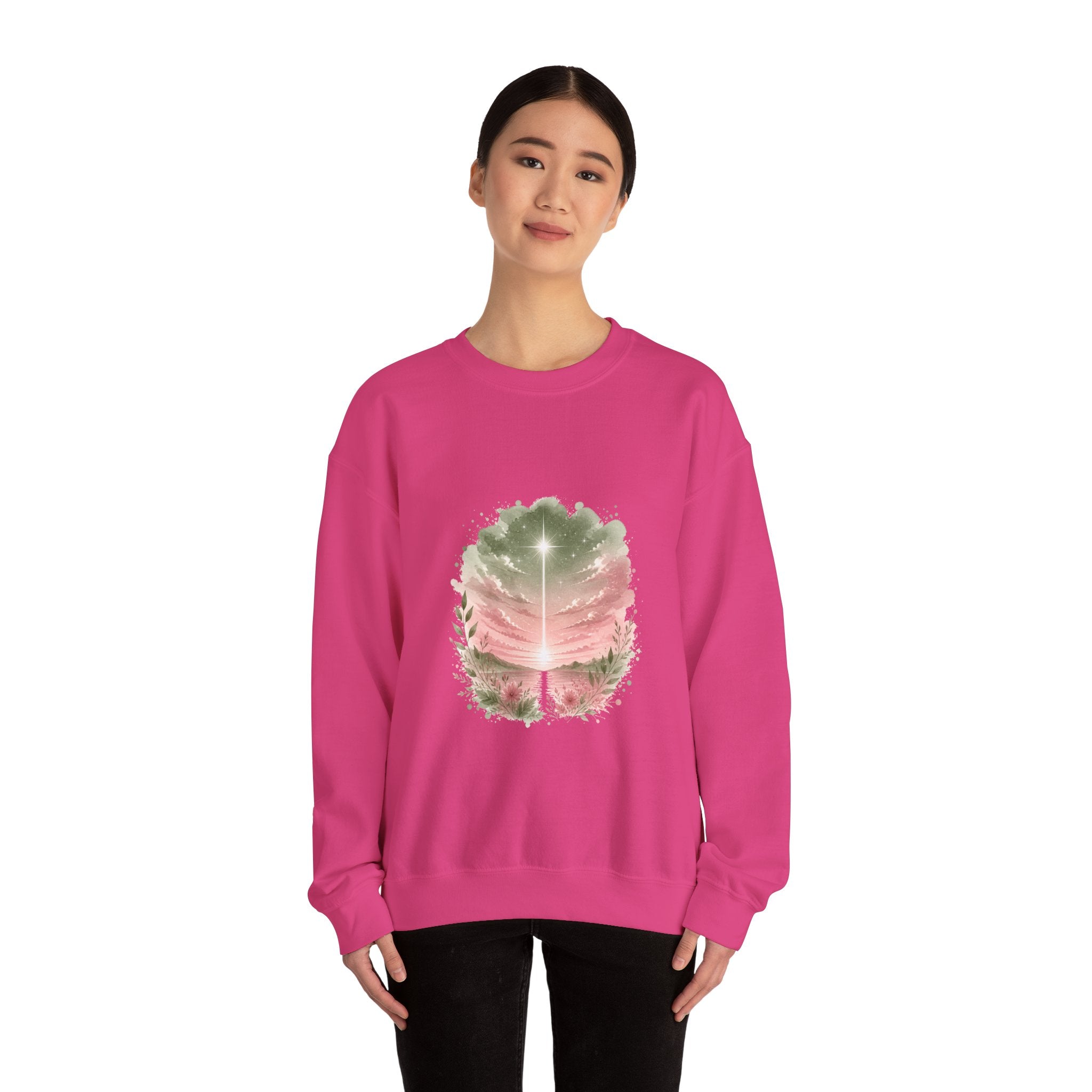 Matching Couple Sweatshirt - Evening & Morning Star Matching Couple Comfort Colors Crew Watercolor Art His Hers Birthday Gift - Design A