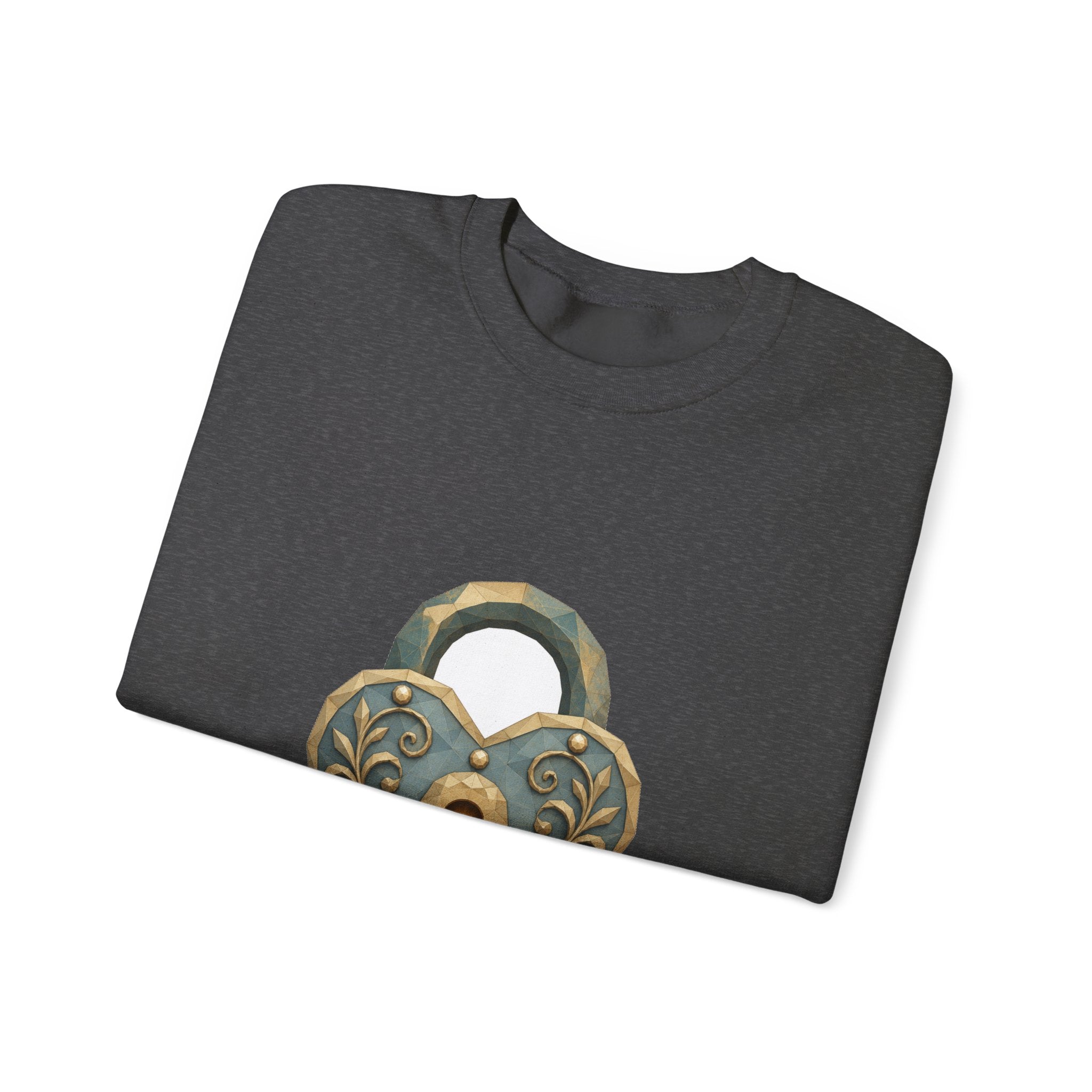 Matching Couple Sweatshirt - Key & Lock Matching Couple Comfort Colors Crew Geometric Art His Hers Love Gift - Design B