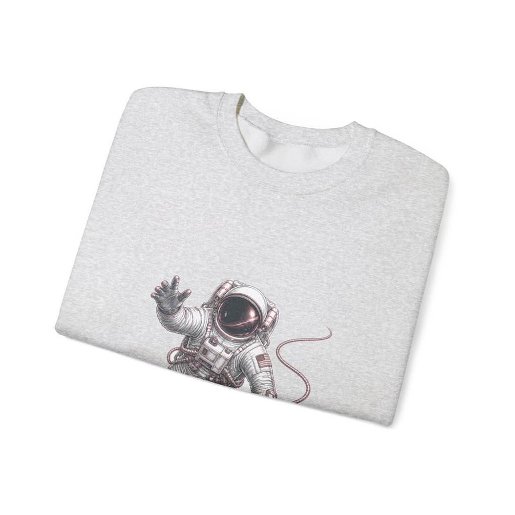 Matching Couple Sweatshirt - Astronaut & Planet Matching Couple Crewneck Sweatshirt Hand-Drawn Art His Hers Best Friend Gift - Design A