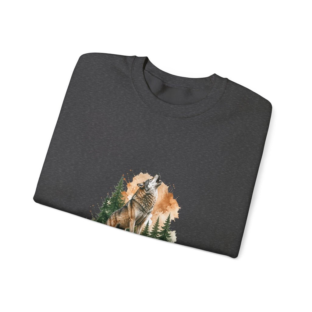 Matching Couple Sweatshirt - Wolf & Dove Matching Couple Crewneck Sweatshirt Watercolor Art His Hers Engagement Gift - Design A