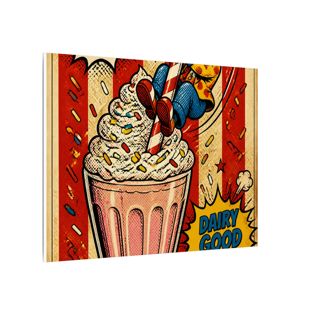 Milkshake Slide Clown Wall Art Canvas 24×36 Pop Art Restaurant Decor Maximalist Print