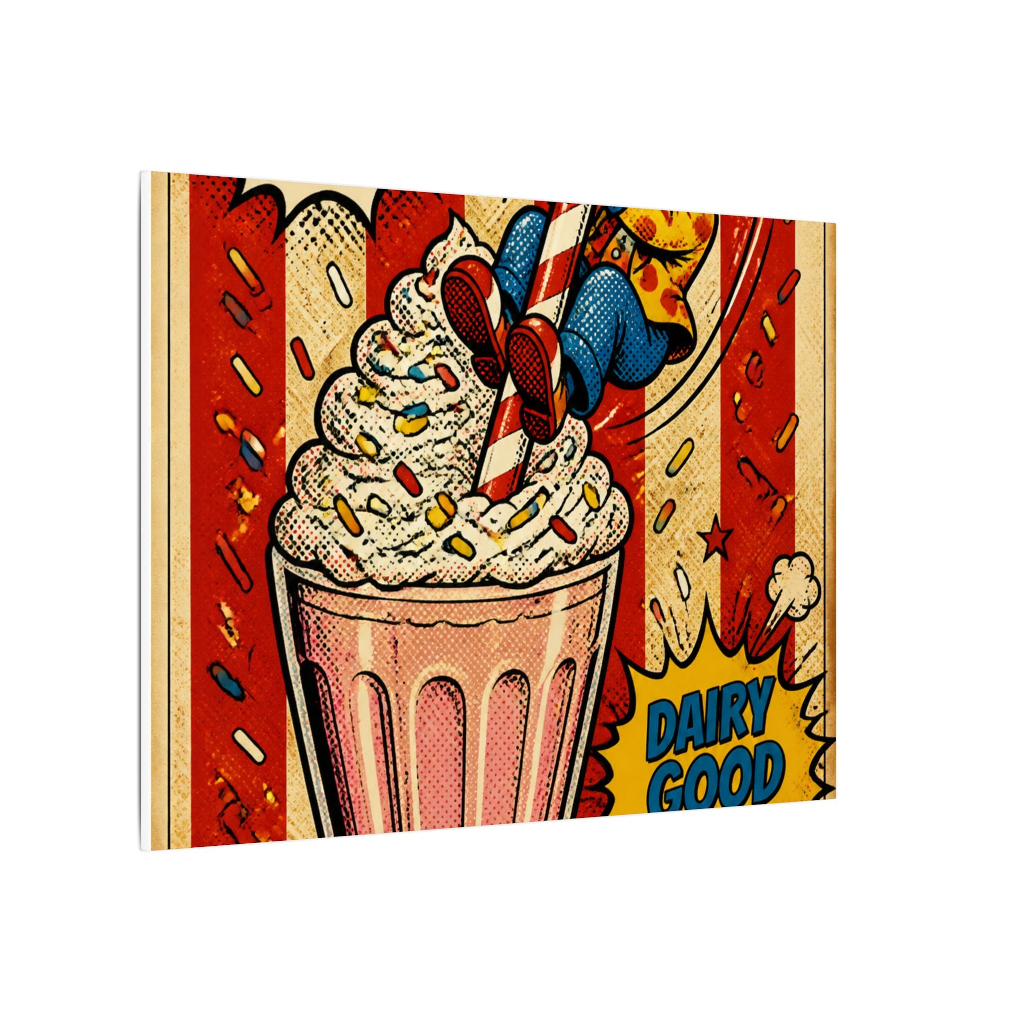 Milkshake Slide Clown Wall Art Canvas 24×36 Pop Art Restaurant Decor Maximalist Print