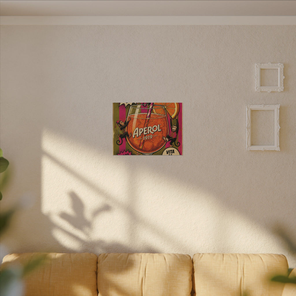 Aperol Spritz Monkeys Wall Art Canvas 16×20 Pop Art Living Room Decor Maximalist Print