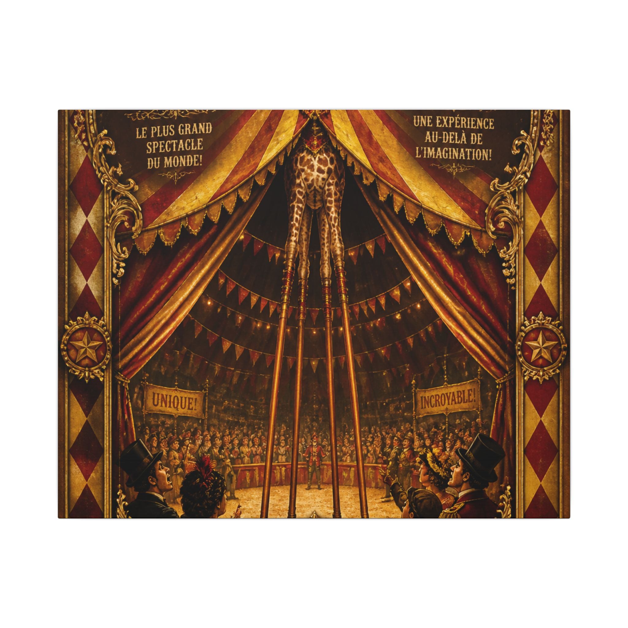 Giraffe on Stilts Wall Art Canvas 16×20 Baroque Home Office Decor Maximalist Print