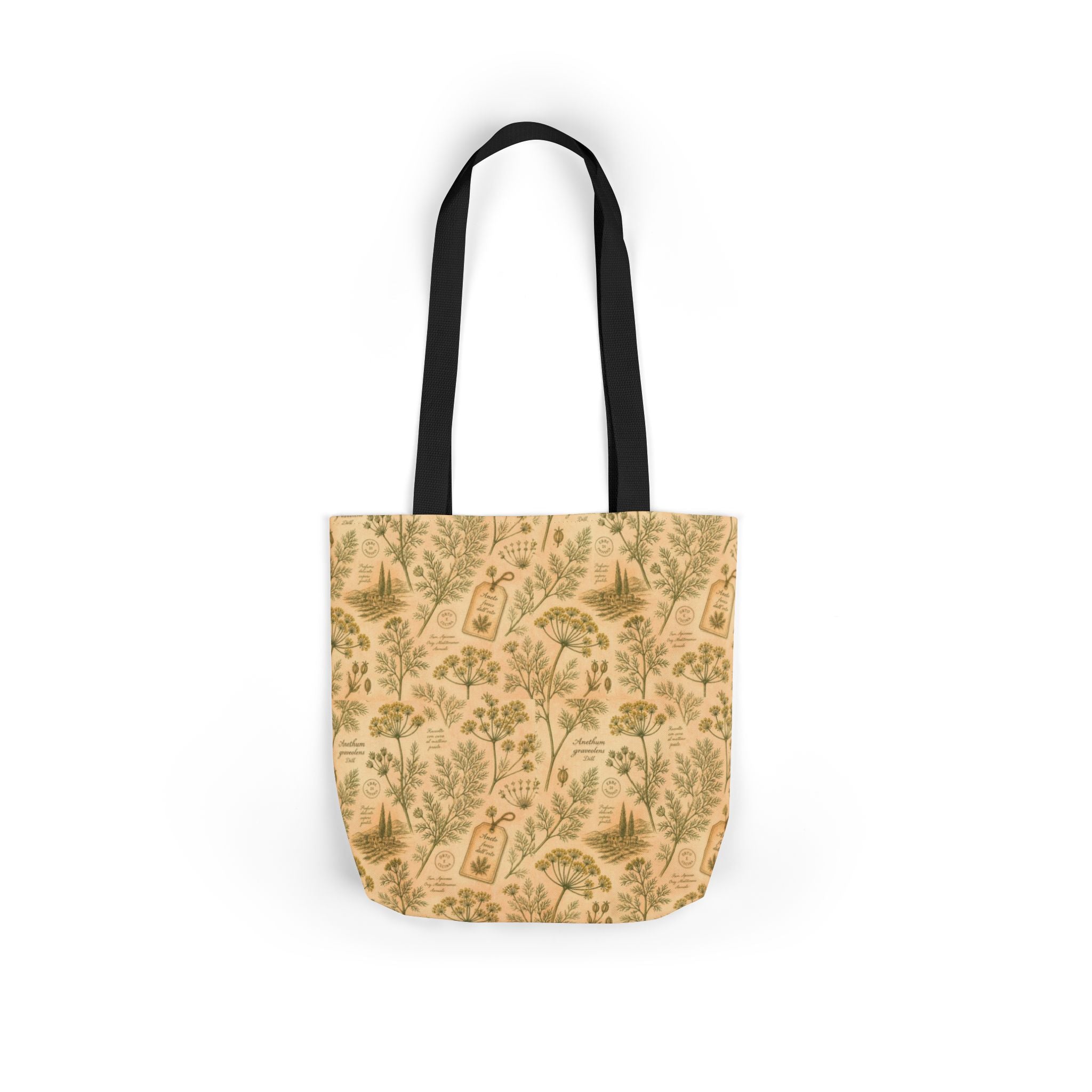 Dill Fronds Canvas Tote Bag Mediterranean Kitchen Botanical Design Italian Cottagecore Gift