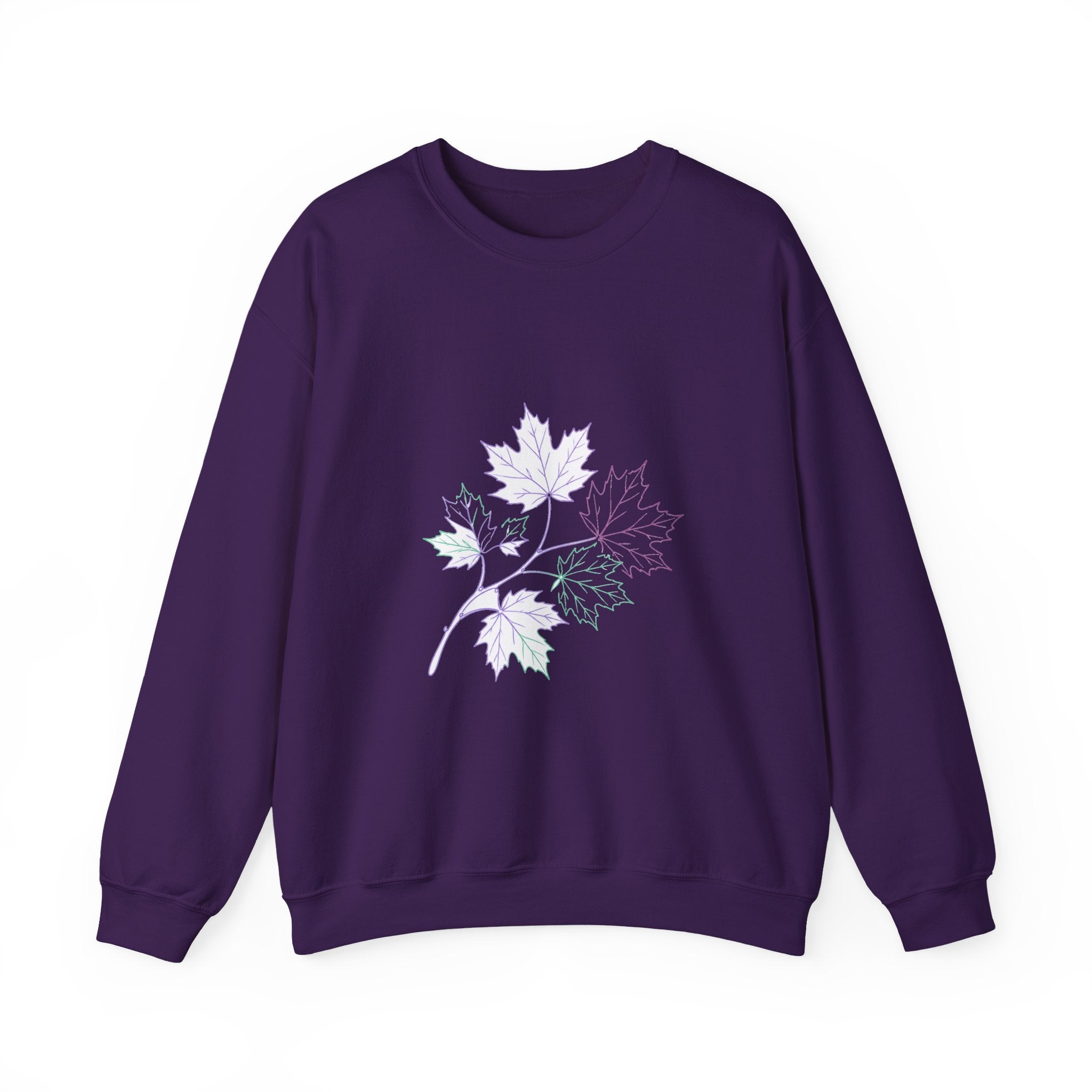 Matching Couple Sweatshirt - Cherry Blossom & Maple Leaf Matching Couple Crewneck Sweatshirt Minimalist Art His Hers Valentine Gift - Design B
