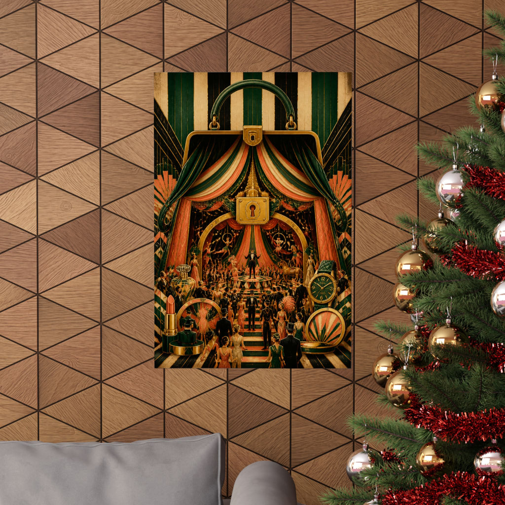 Handbag Big Top Wall Art Poster 18×24 Art Deco Entryway Decor Maximalist Print