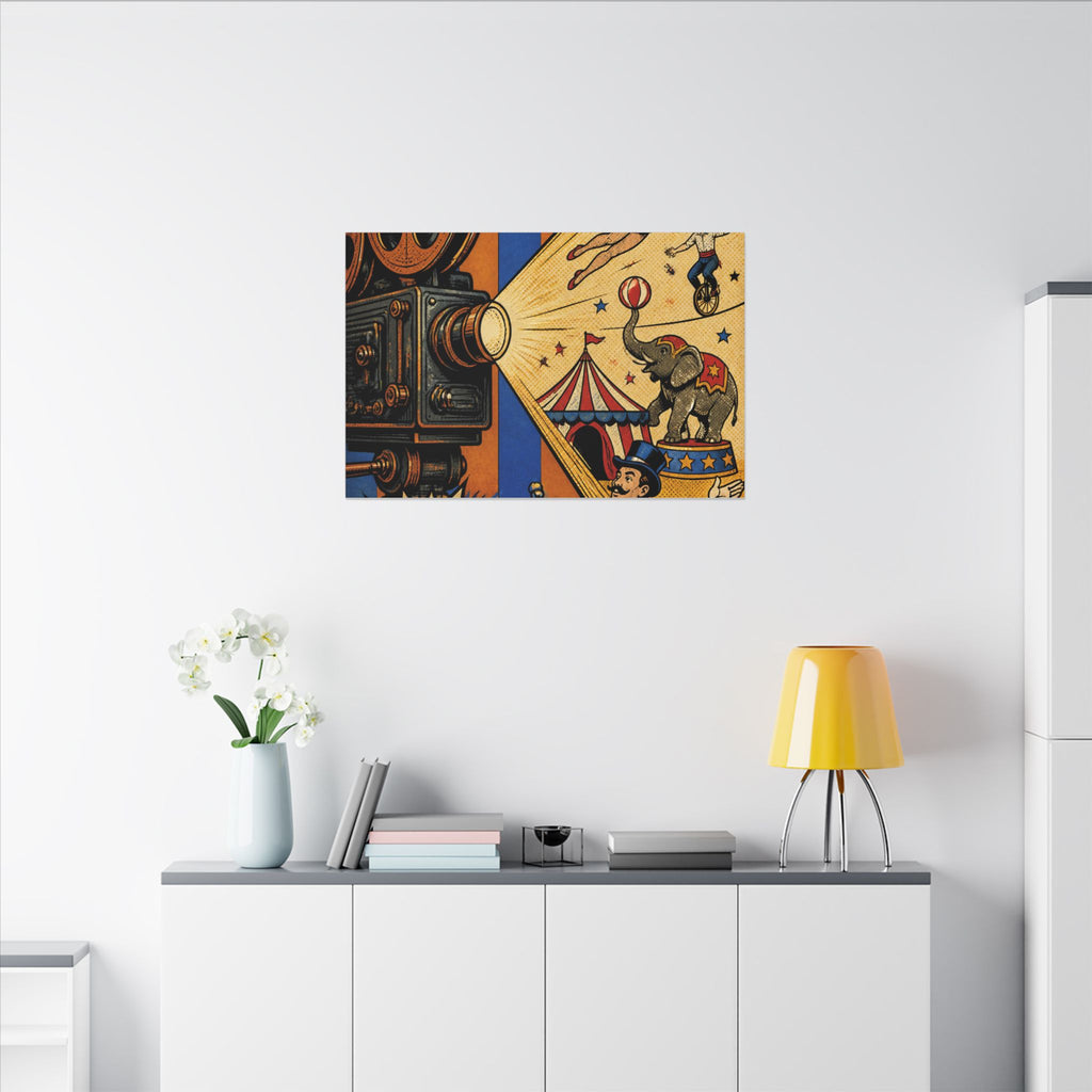 Film Camera Projector Show Wall Art Canvas 24×36 Pop Art Restaurant Decor Maximalist Print