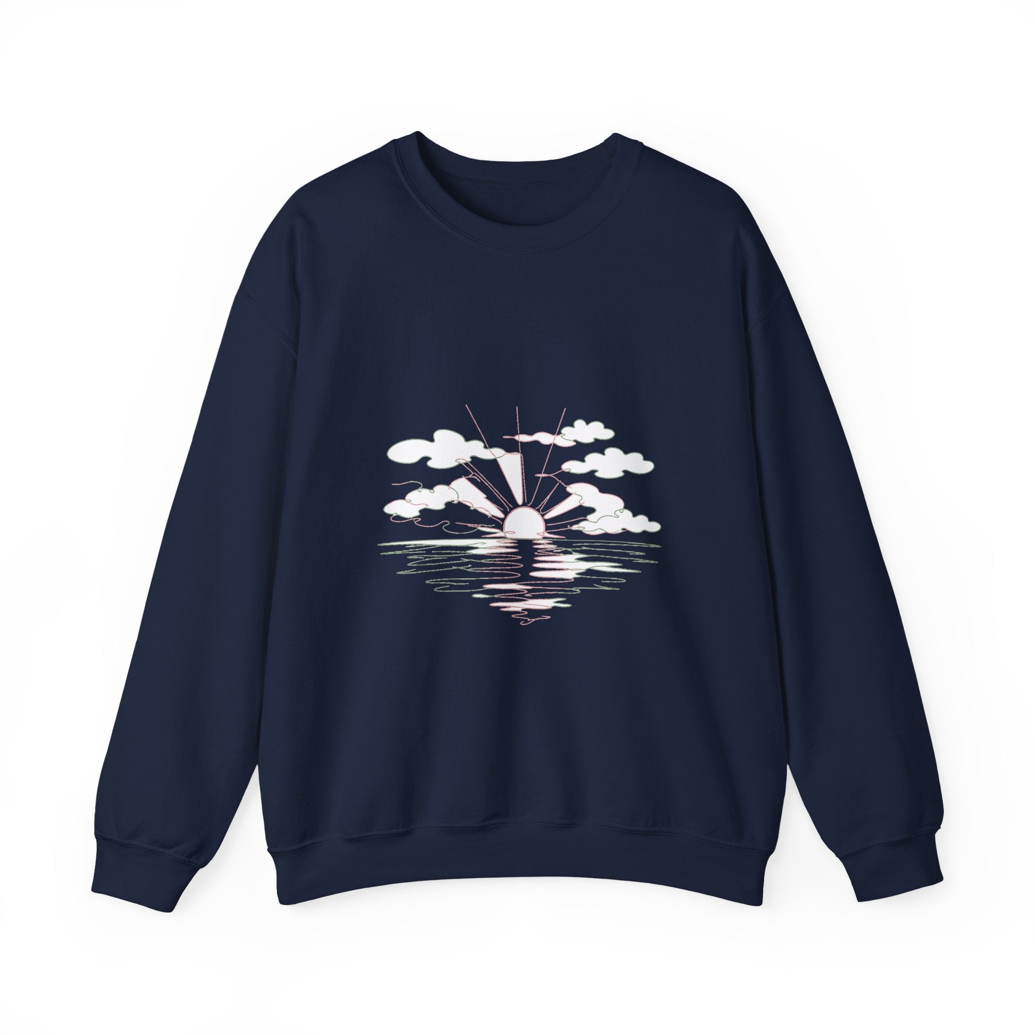 Matching Couple Sweatshirt - Sunrise & Sunset Matching Couple Crewneck Sweatshirt Minimalist Art His Hers Valentine Gift - Design A