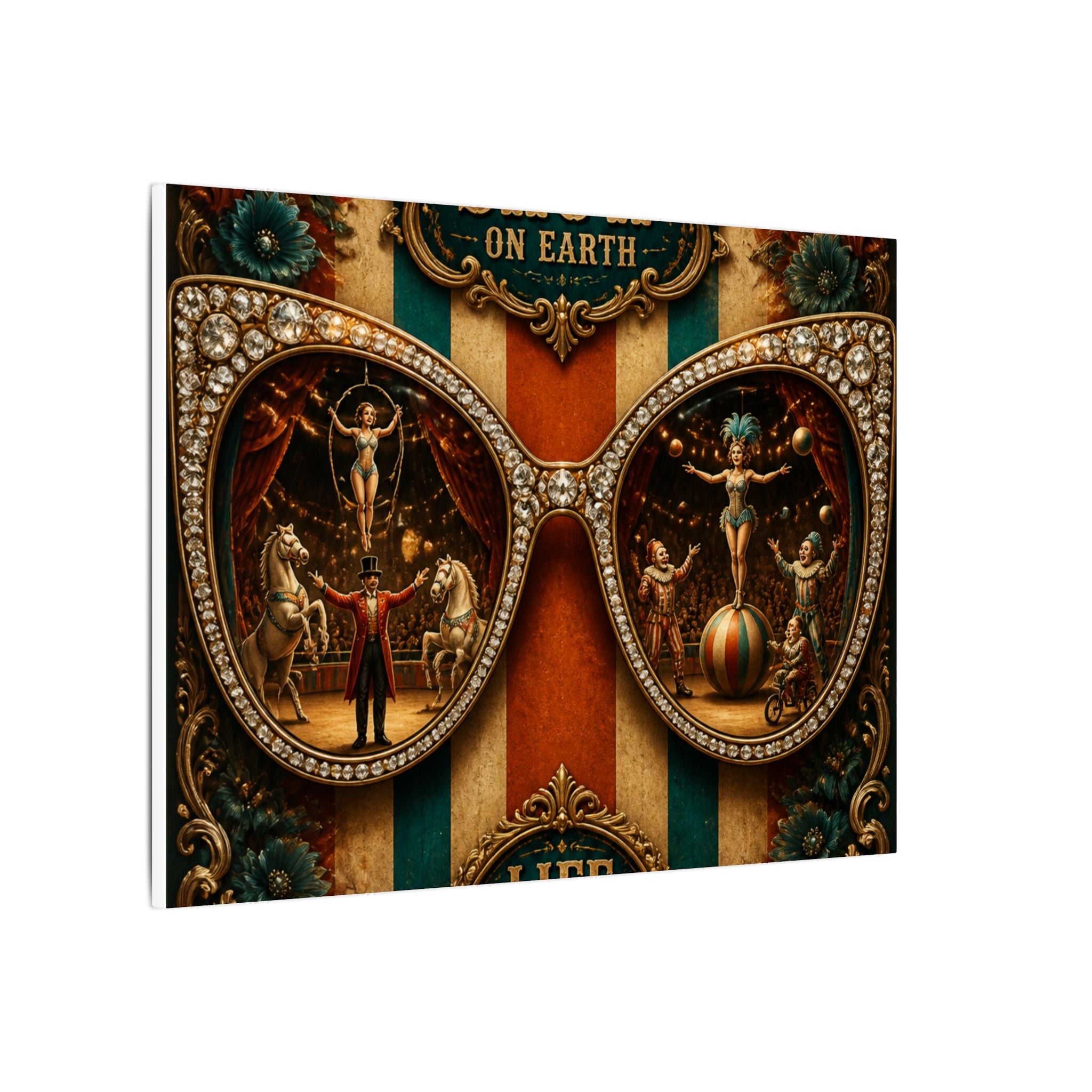 Sunglasses Circus Ring Wall Art Canvas 16×20 Baroque Home Office Decor Maximalist Print