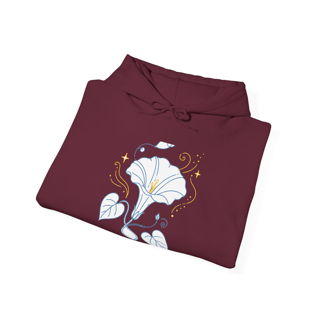 Matching Couple Sweatshirt - Sunflower & Moonflower Matching Couple Hooded Sweatshirt Minimalist Art His Hers Valentine Gift - Design B