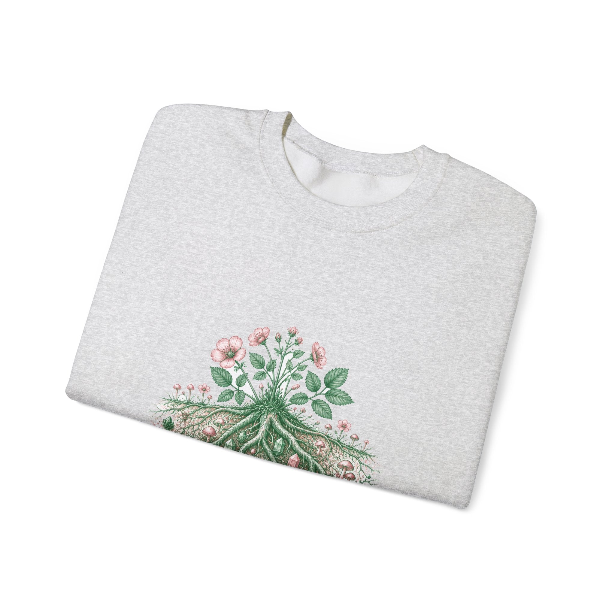 Matching Couple Sweatshirt - Ancient Oak & Deep Roots Matching Couple Crewneck Sweatshirt Vintage Art His Hers Wedding Gift - Design B