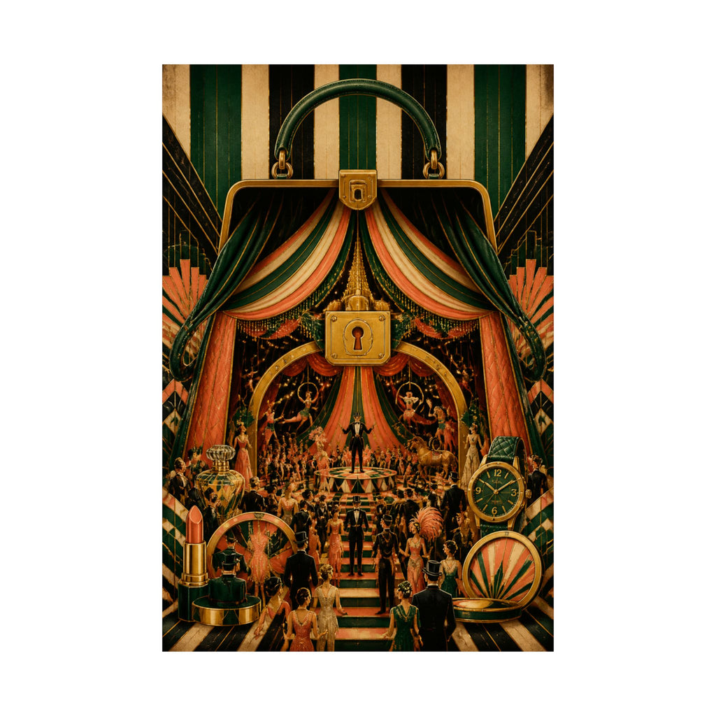 Handbag Big Top Wall Art Poster 18×24 Art Deco Entryway Decor Maximalist Print