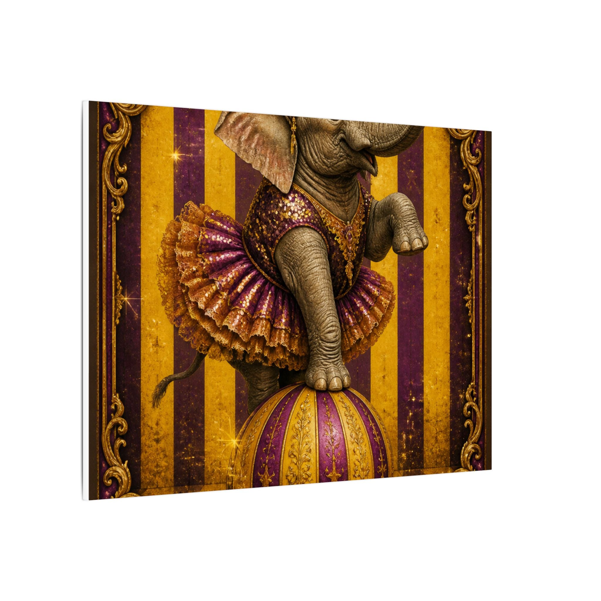 Elephant on Ball Wall Art Canvas 16×20 Baroque Home Office Decor Maximalist Print