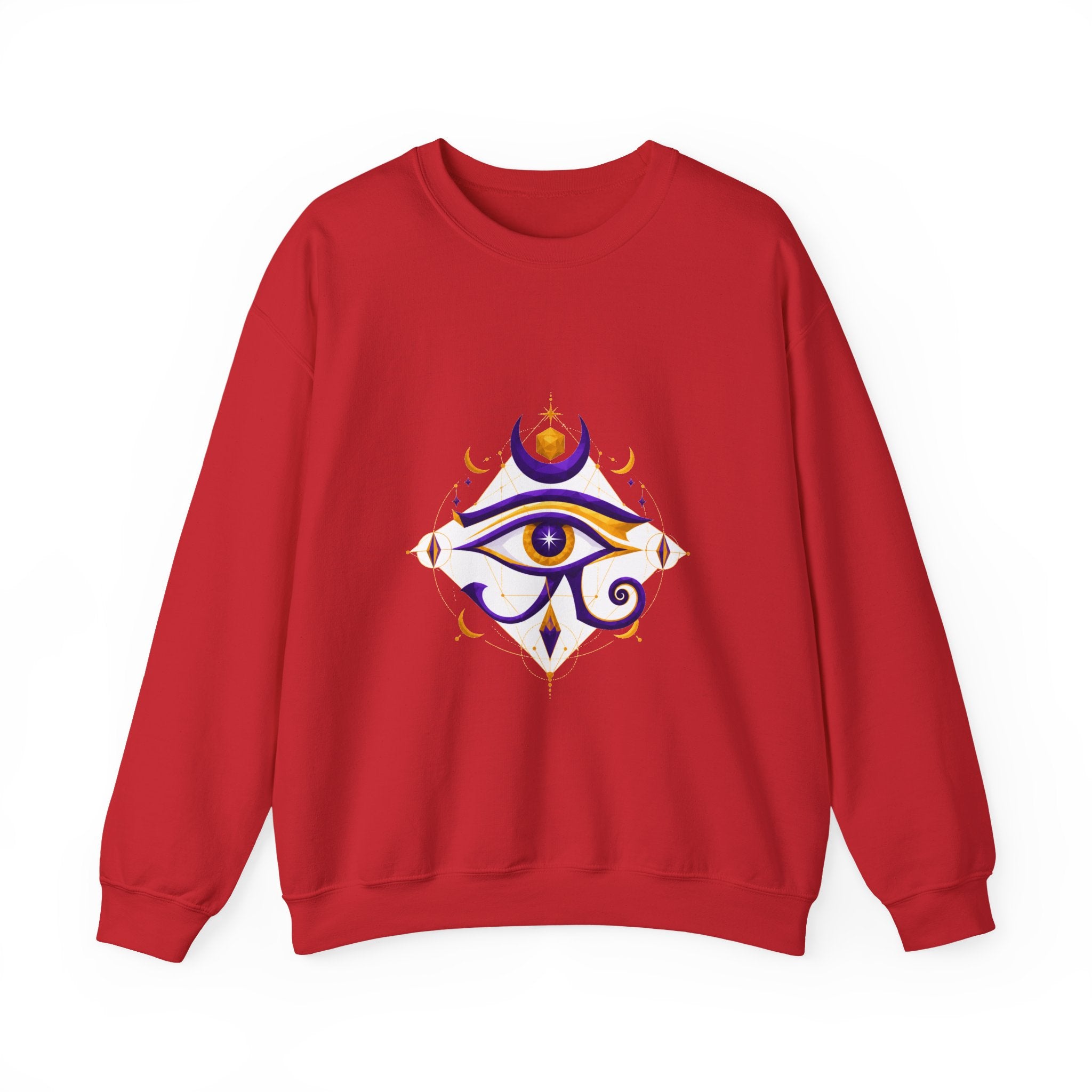Matching Couple Sweatshirt - Eye of Ra & Horus Matching Couple Premium Fleece Sweatshirt Geometric Art His Hers Love Gift - Design B
