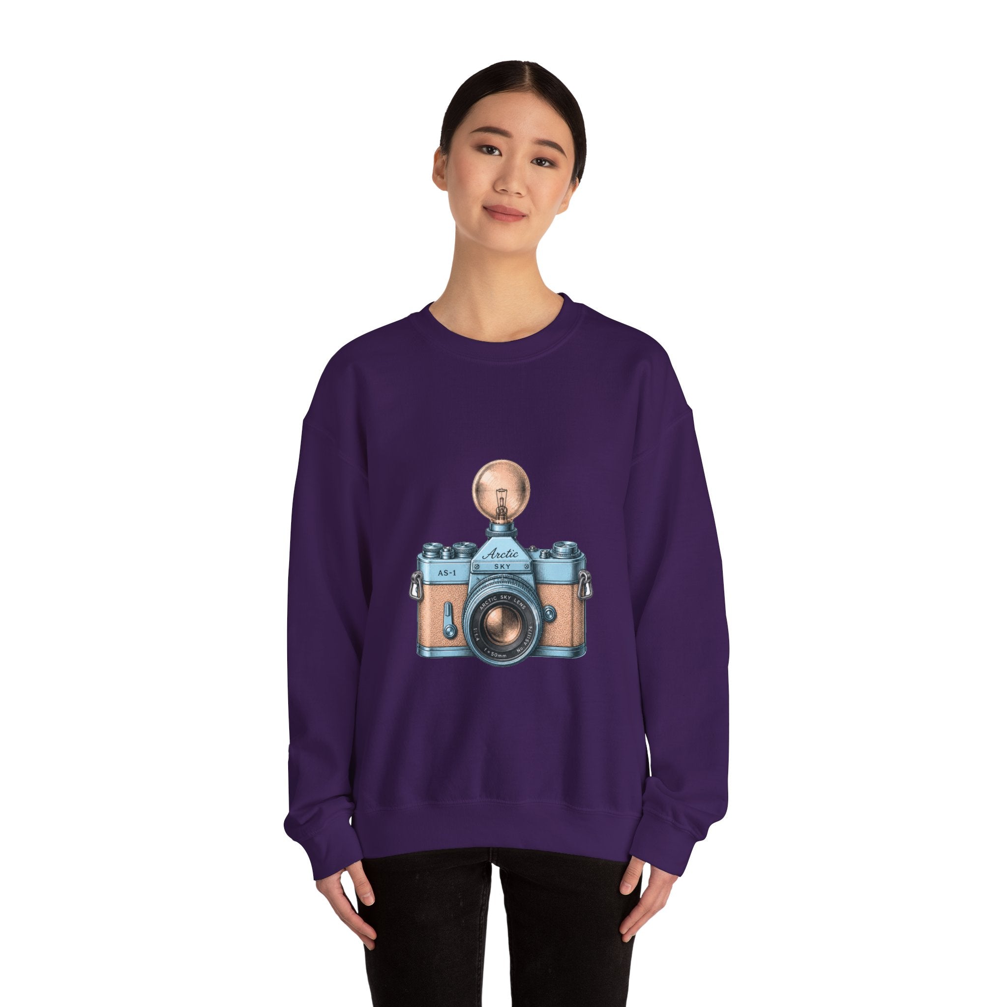 Matching Couple Sweatshirt - Camera & Film Matching Couple Crewneck Sweatshirt Vintage Art His Hers Wedding Gift - Design A