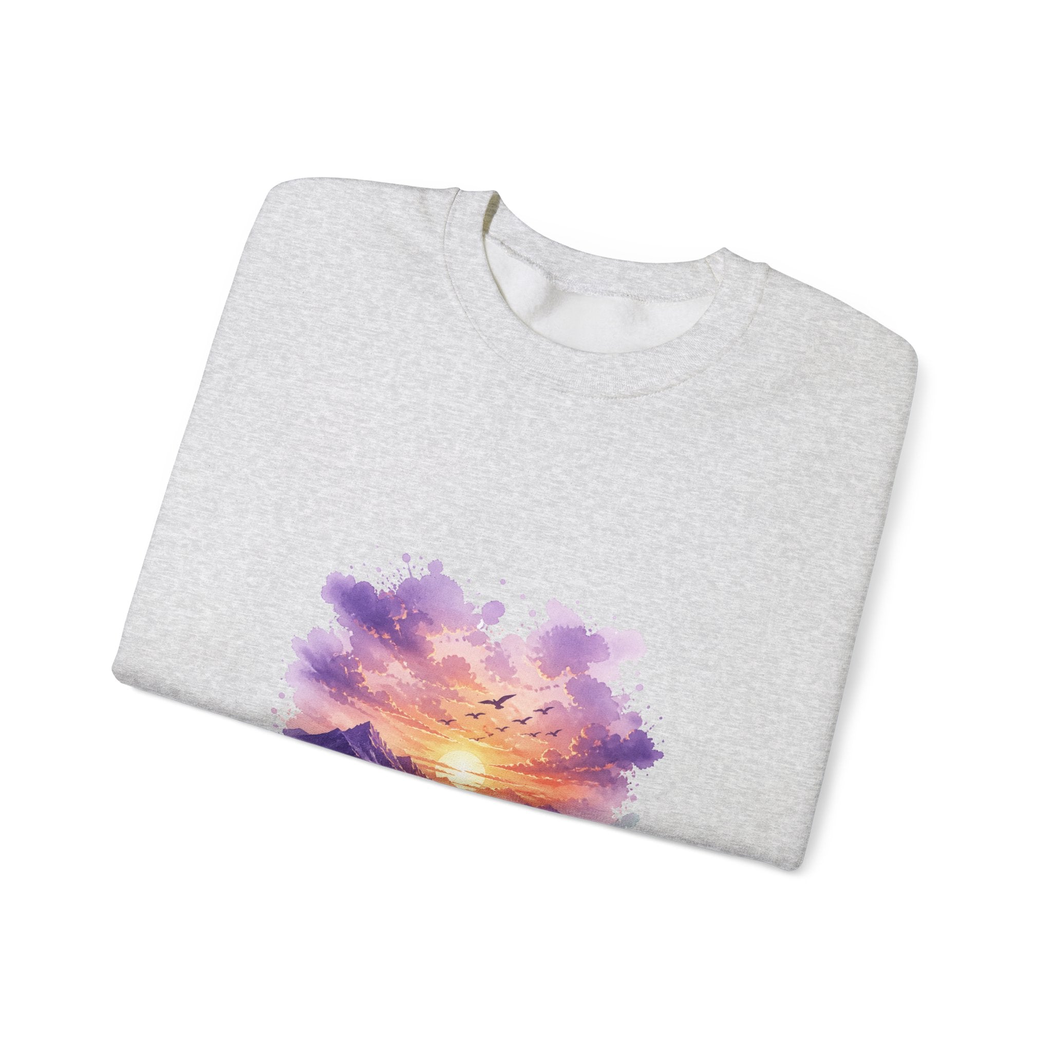 Matching Couple Sweatshirt - Sunrise & Sunset Matching Couple Comfort Colors Crew Watercolor Art His Hers Birthday Gift - Design B