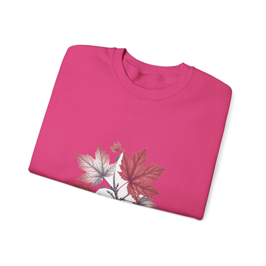 Matching Couple Sweatshirt - Cherry Blossom & Maple Leaf Matching Couple Crewneck Sweatshirt Vintage Art His Hers Wedding Gift - Design B