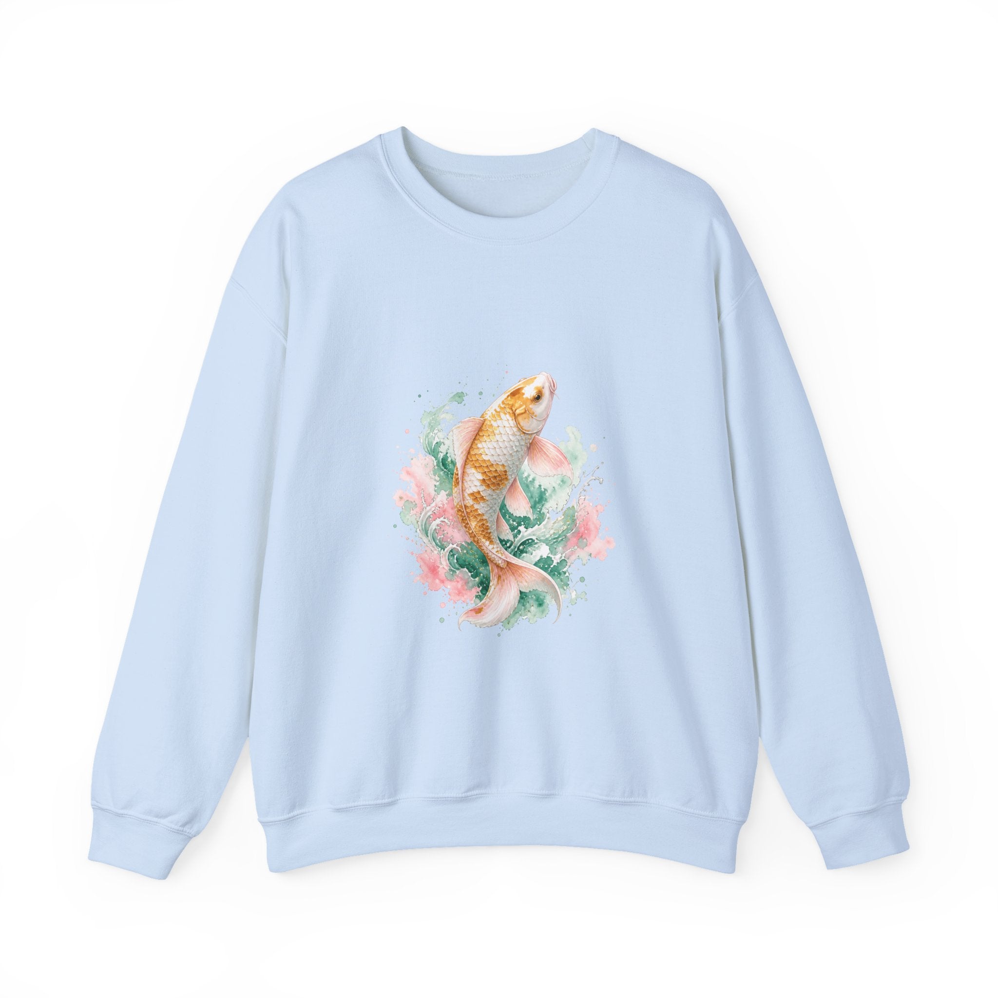 Matching Couple Sweatshirt - Koi Fish Yin Yang Matching Couple Premium Fleece Sweatshirt Watercolor Art His Hers Birthday Gift - Design A