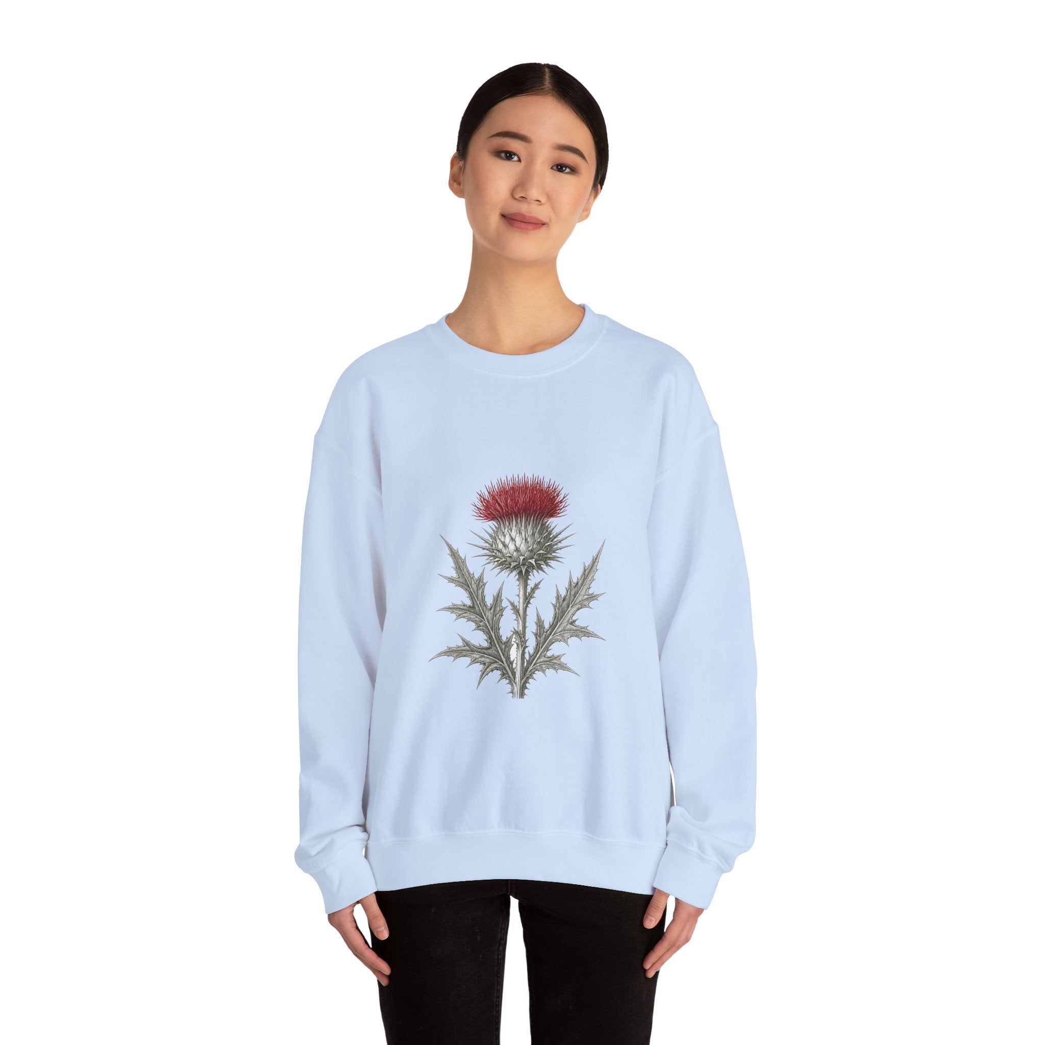Matching Couple Sweatshirt - Lavender & Thistle Matching Couple Premium Fleece Sweatshirt Vintage Art His Hers Honeymoon Gift - Design B