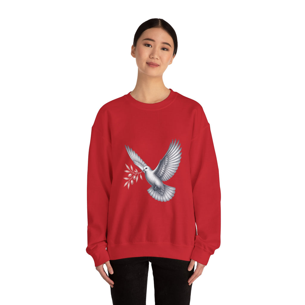 Matching Couple Sweatshirt - Wolf & Dove Matching Couple Premium Fleece Sweatshirt Vintage Art His Hers Honeymoon Gift - Design B