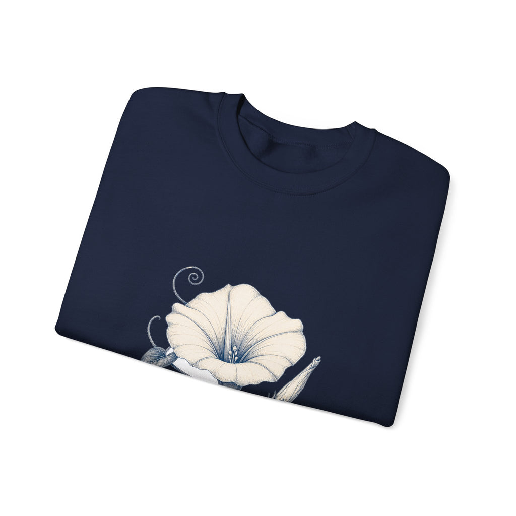 Matching Couple Sweatshirt - Sunflower & Moonflower Matching Couple Comfort Colors Crew Hand-Drawn Art His Hers Anniversary Gift - Design B
