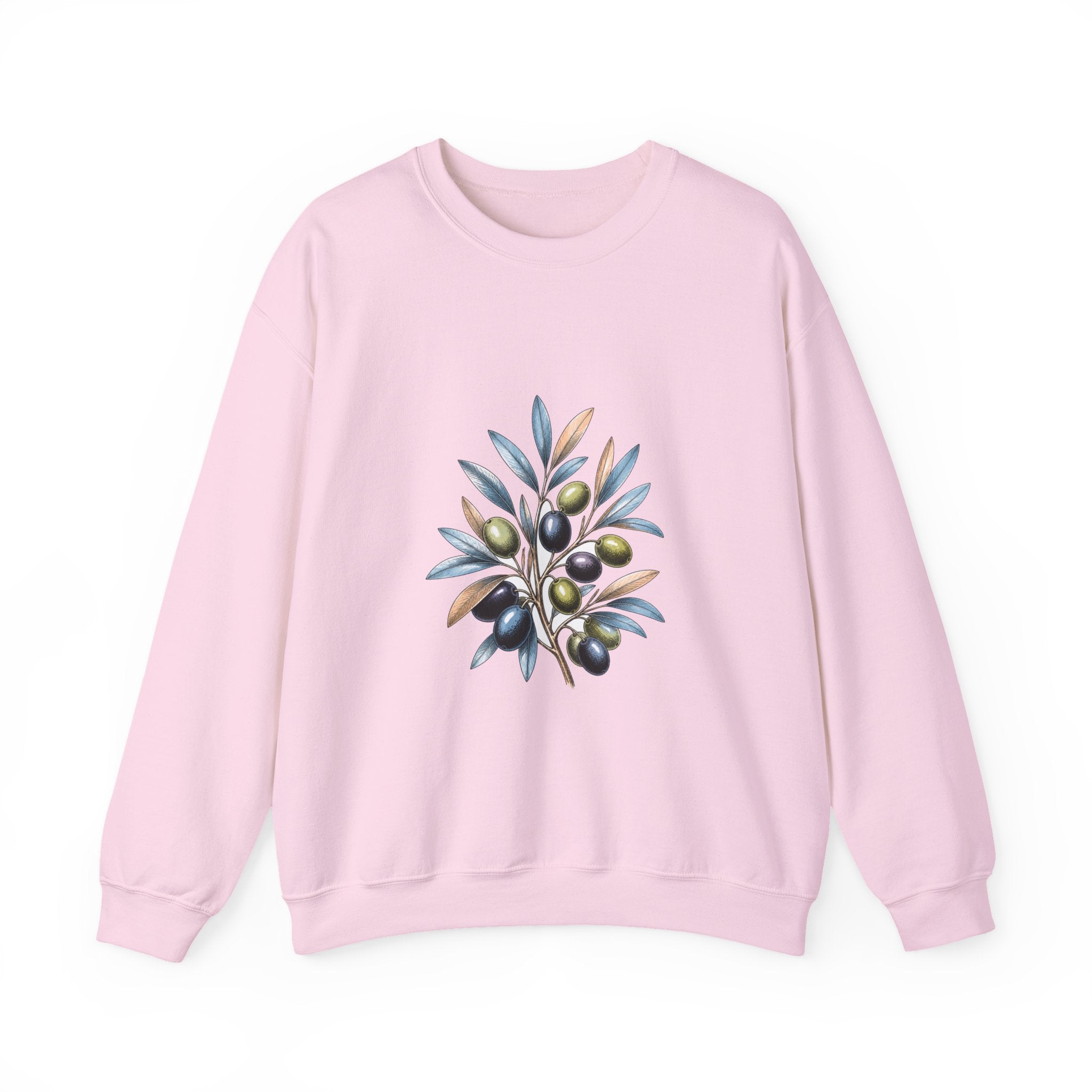 Matching Couple Sweatshirt - Olive Branch & Fig Matching Couple Comfort Colors Crew Hand-Drawn Art His Hers Anniversary Gift - Design A