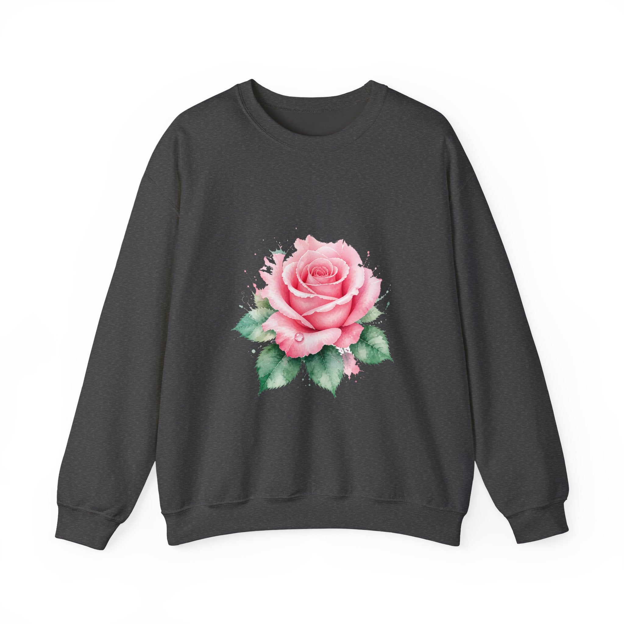 Matching Couple Sweatshirt - Rose & Thorn Matching Couple Comfort Colors Crew Watercolor Art His Hers Birthday Gift - Design A