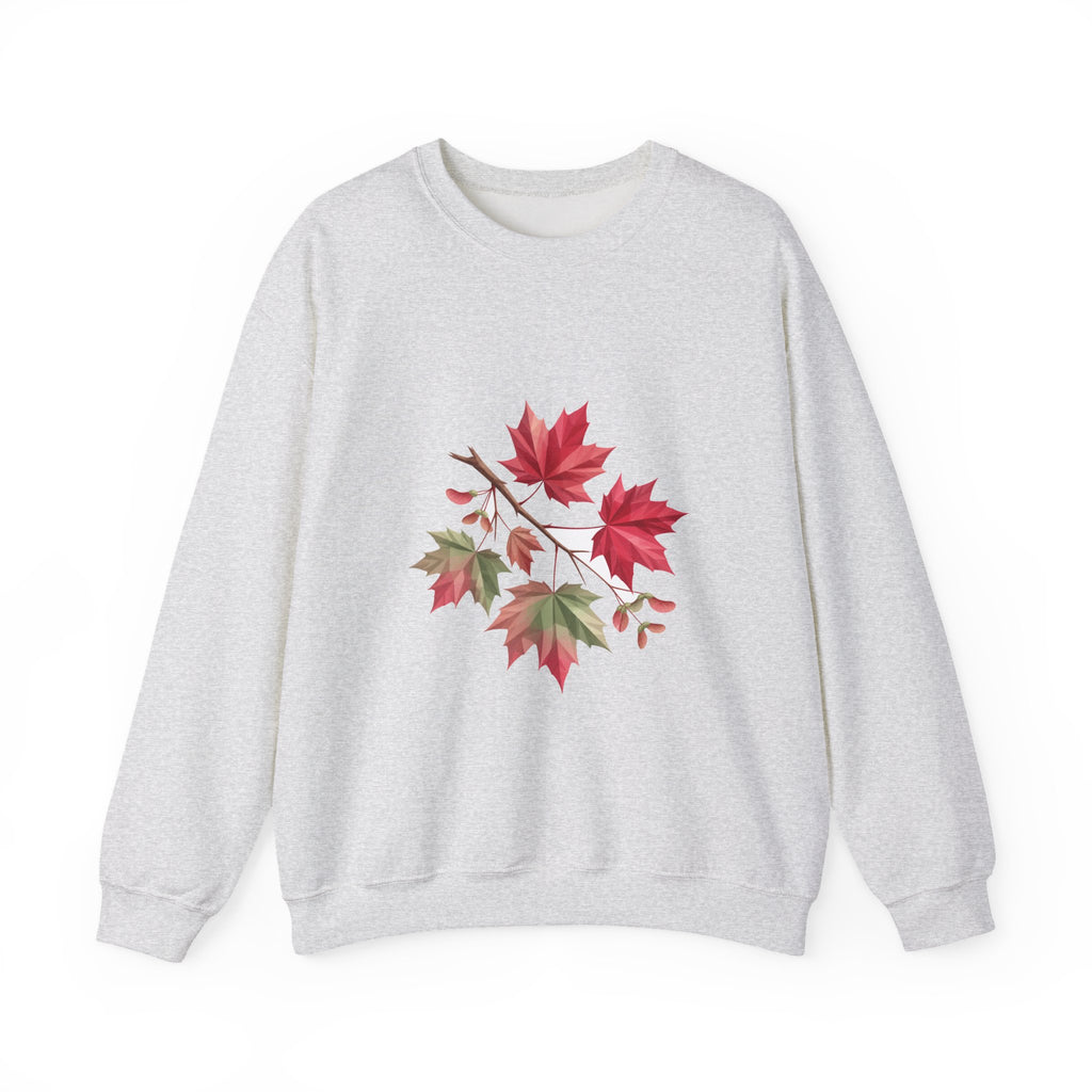 Matching Couple Sweatshirt - Cherry Blossom & Maple Leaf Matching Couple Premium Fleece Sweatshirt Geometric Art His Hers Love Gift - Design B