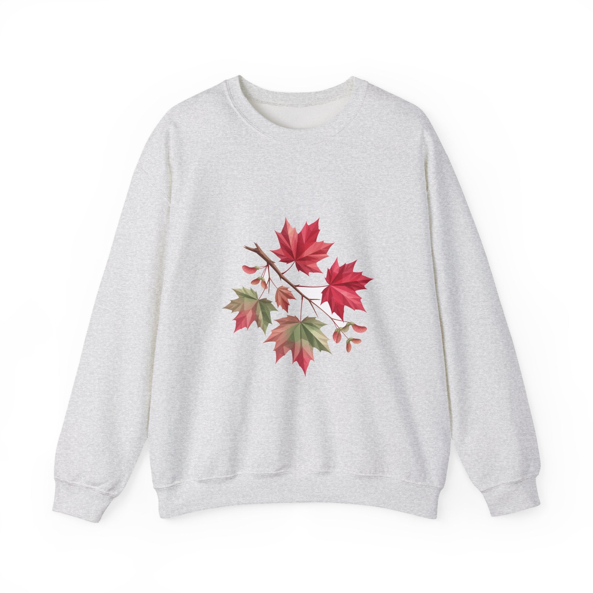 Matching Couple Sweatshirt - Cherry Blossom & Maple Leaf Matching Couple Premium Fleece Sweatshirt Geometric Art His Hers Love Gift - Design B