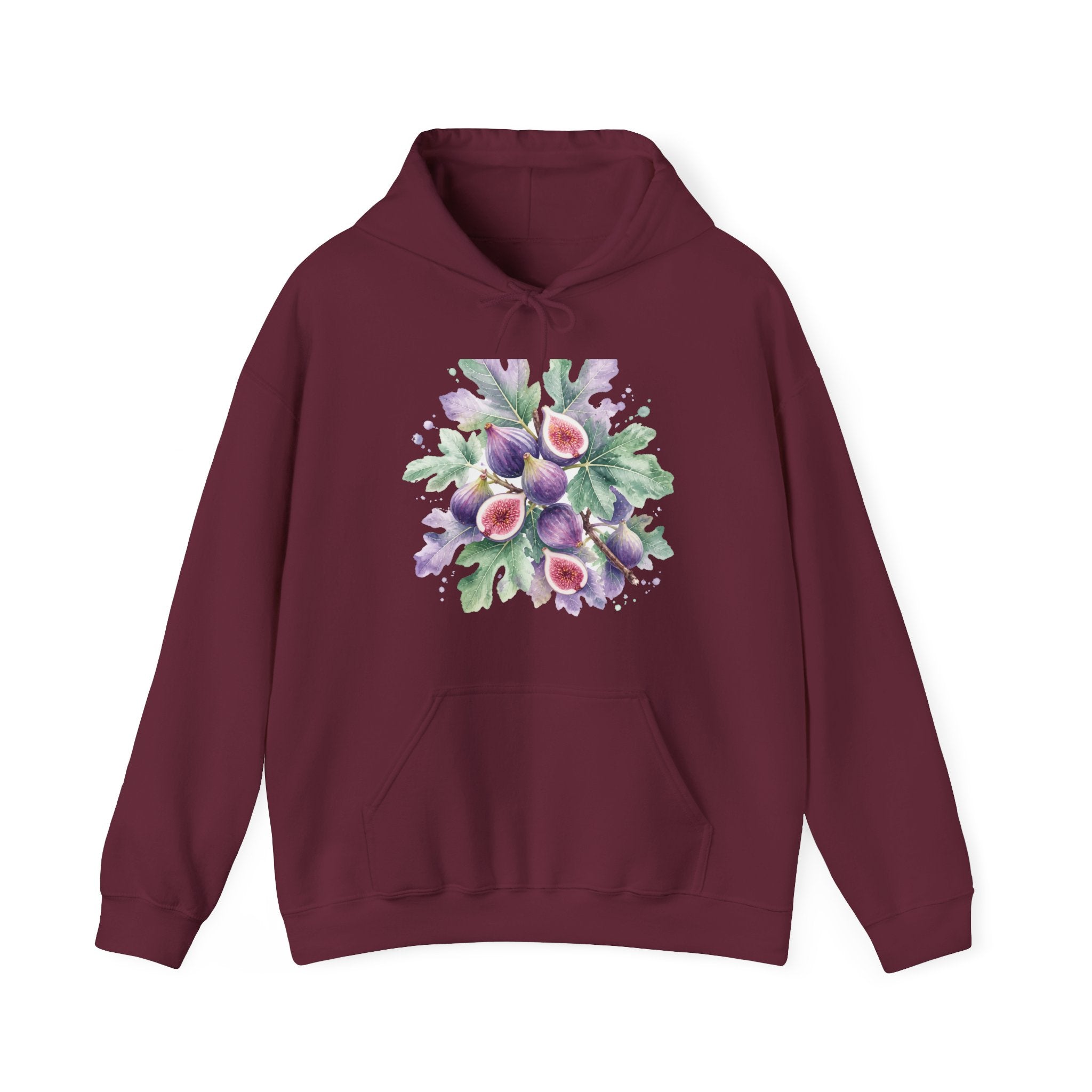 Matching Couple Sweatshirt - Olive Branch & Fig Matching Couple Hooded Sweatshirt Watercolor Art His Hers Engagement Gift - Design B