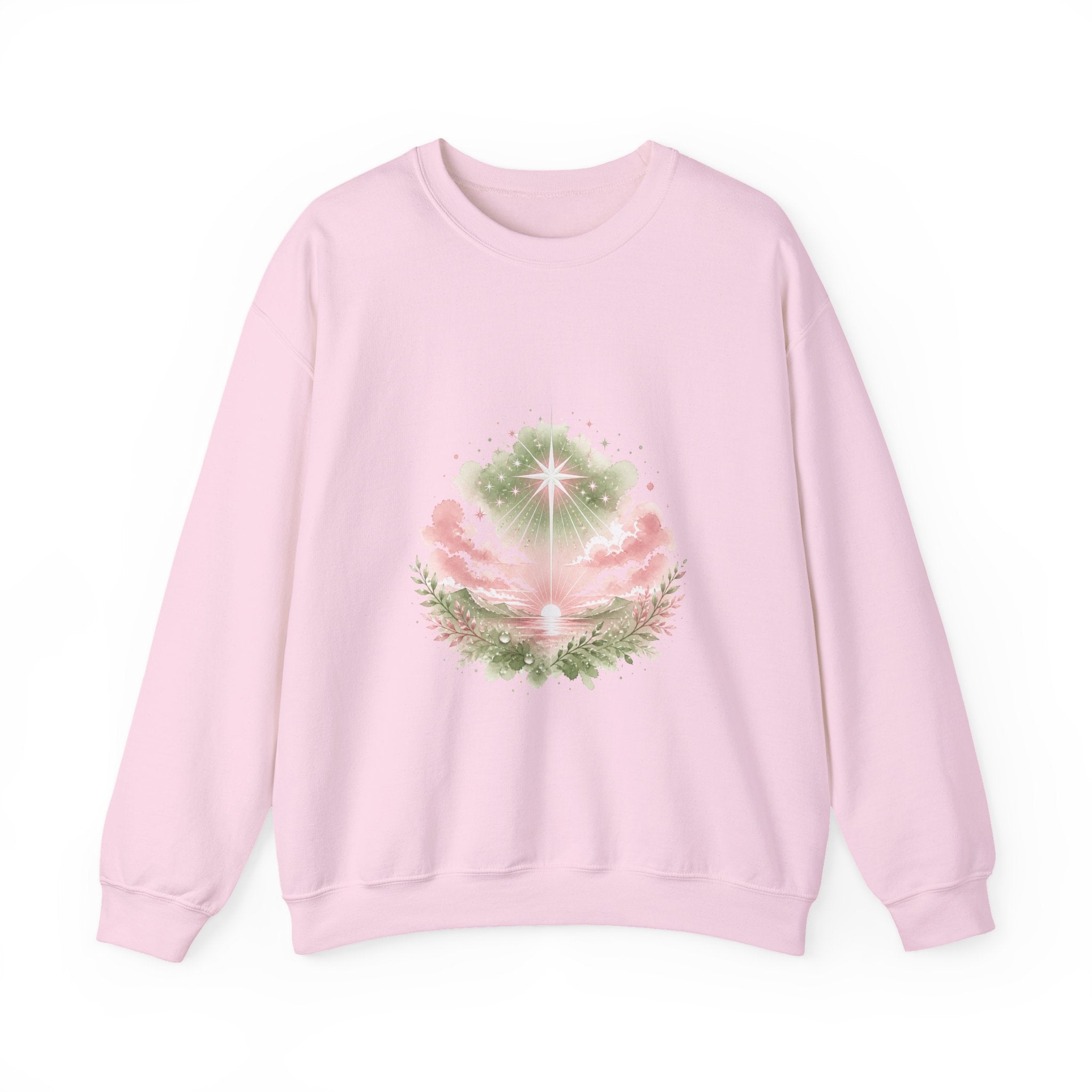 Matching Couple Sweatshirt - Evening & Morning Star Matching Couple Comfort Colors Crew Watercolor Art His Hers Birthday Gift - Design B