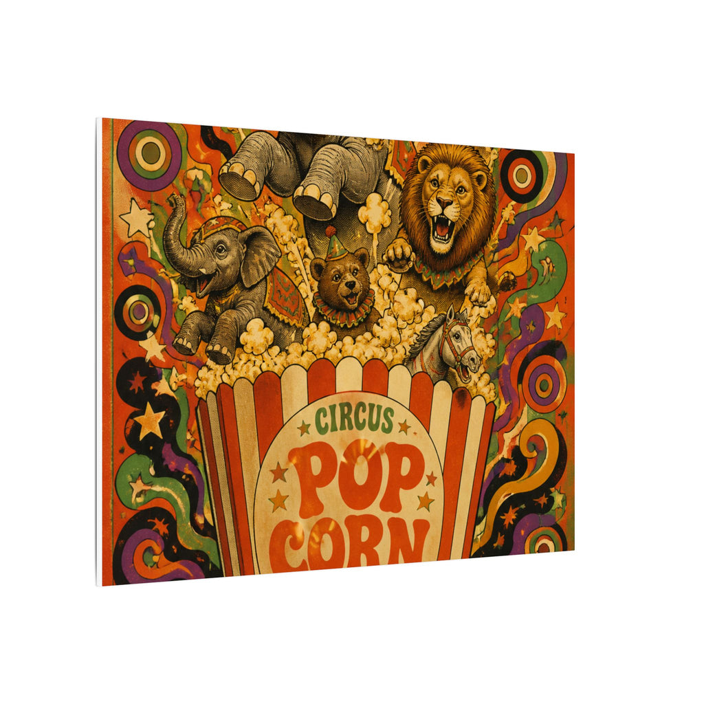 Popcorn Box Animals Wall Art Canvas 16×20 Psychedelic Cafe Decor Maximalist Print