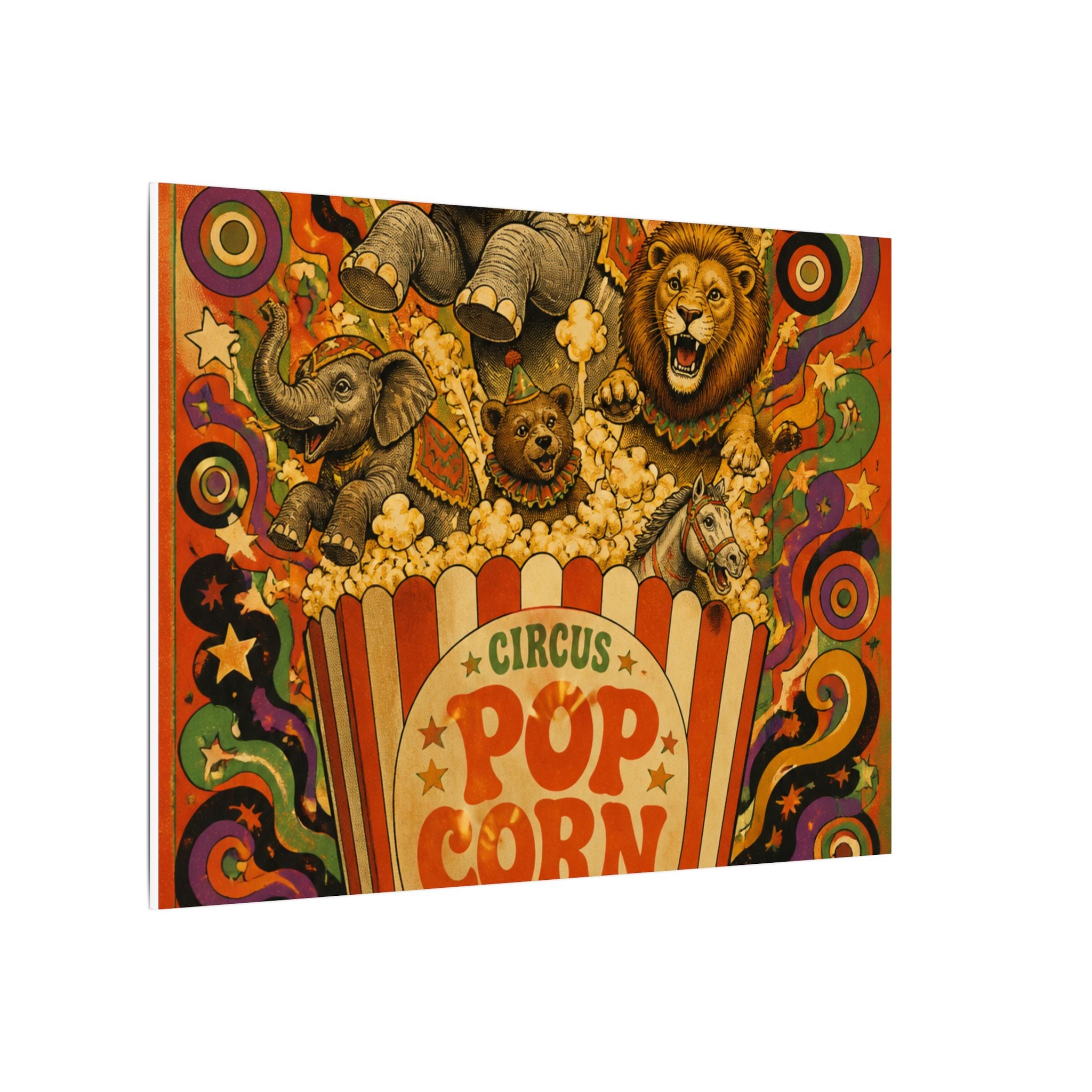 Popcorn Box Animals Wall Art Canvas 16×20 Psychedelic Cafe Decor Maximalist Print