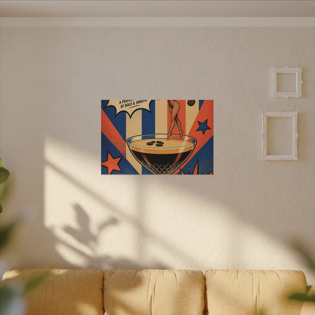 Espresso Martini Acrobat Wall Art Canvas 24×36 Pop Art Restaurant Decor Maximalist Print