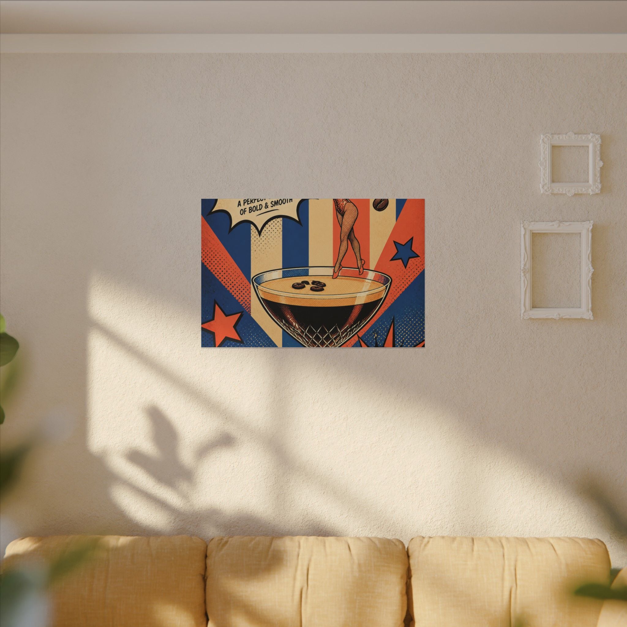 Espresso Martini Acrobat Wall Art Canvas 24×36 Pop Art Restaurant Decor Maximalist Print