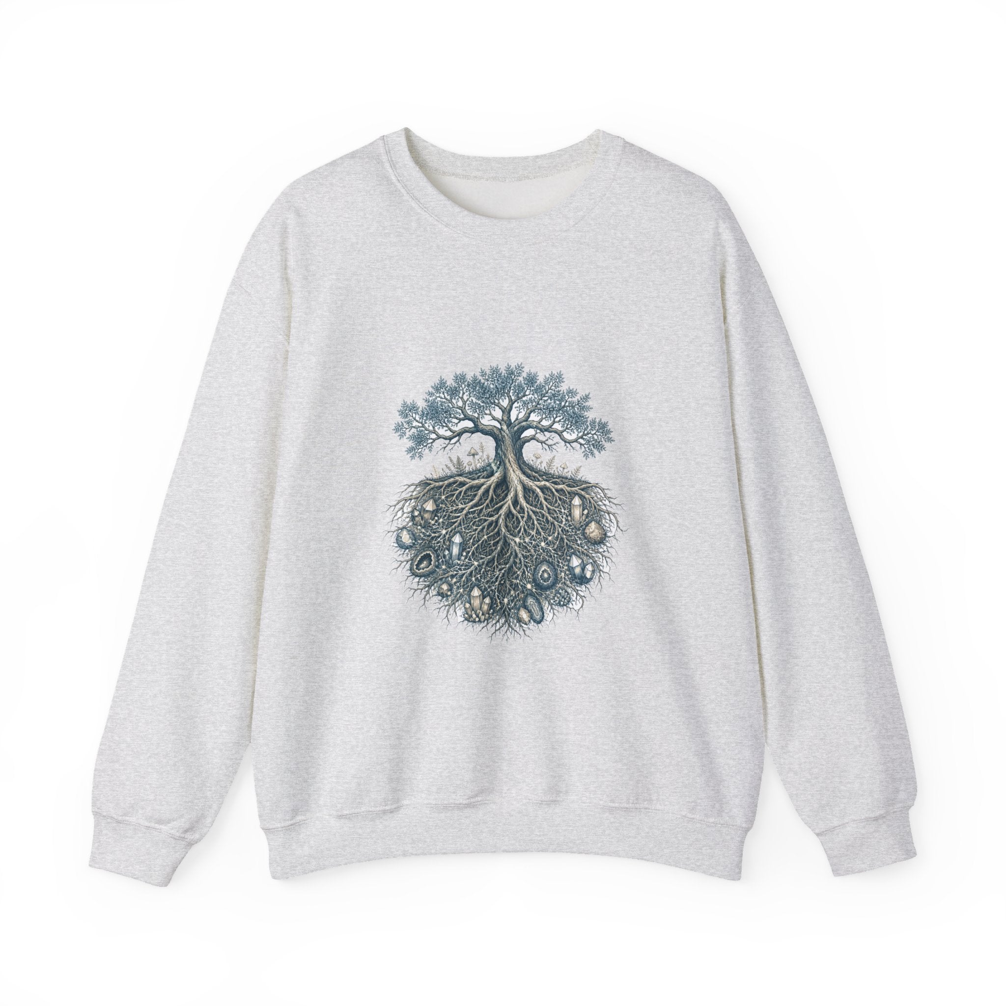 Matching Couple Sweatshirt - Ancient Oak & Deep Roots Matching Couple Comfort Colors Crew Hand-Drawn Art His Hers Anniversary Gift - Design B