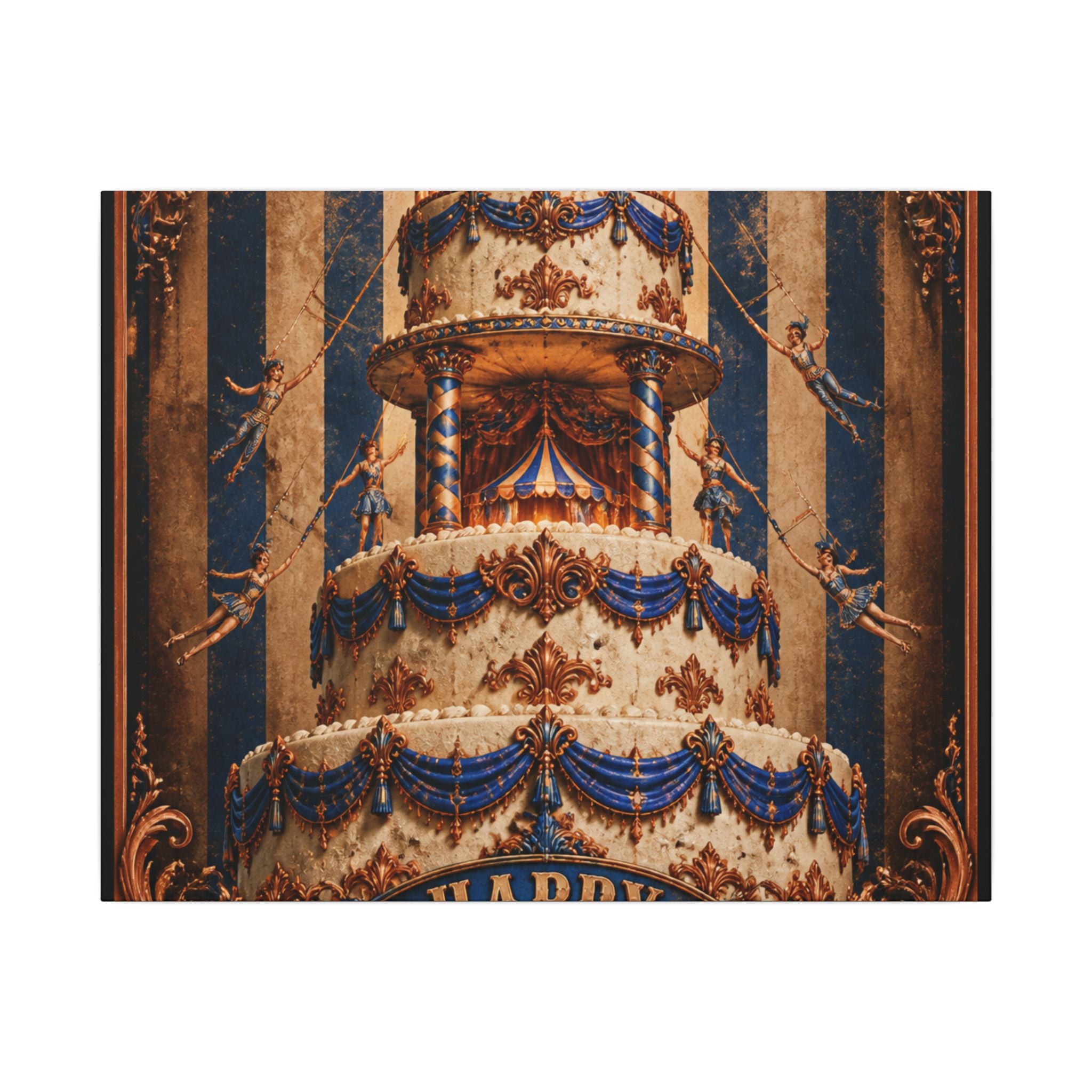 Birthday Cake Trapeze Wall Art Canvas 16×20 Baroque Home Office Decor Maximalist Print