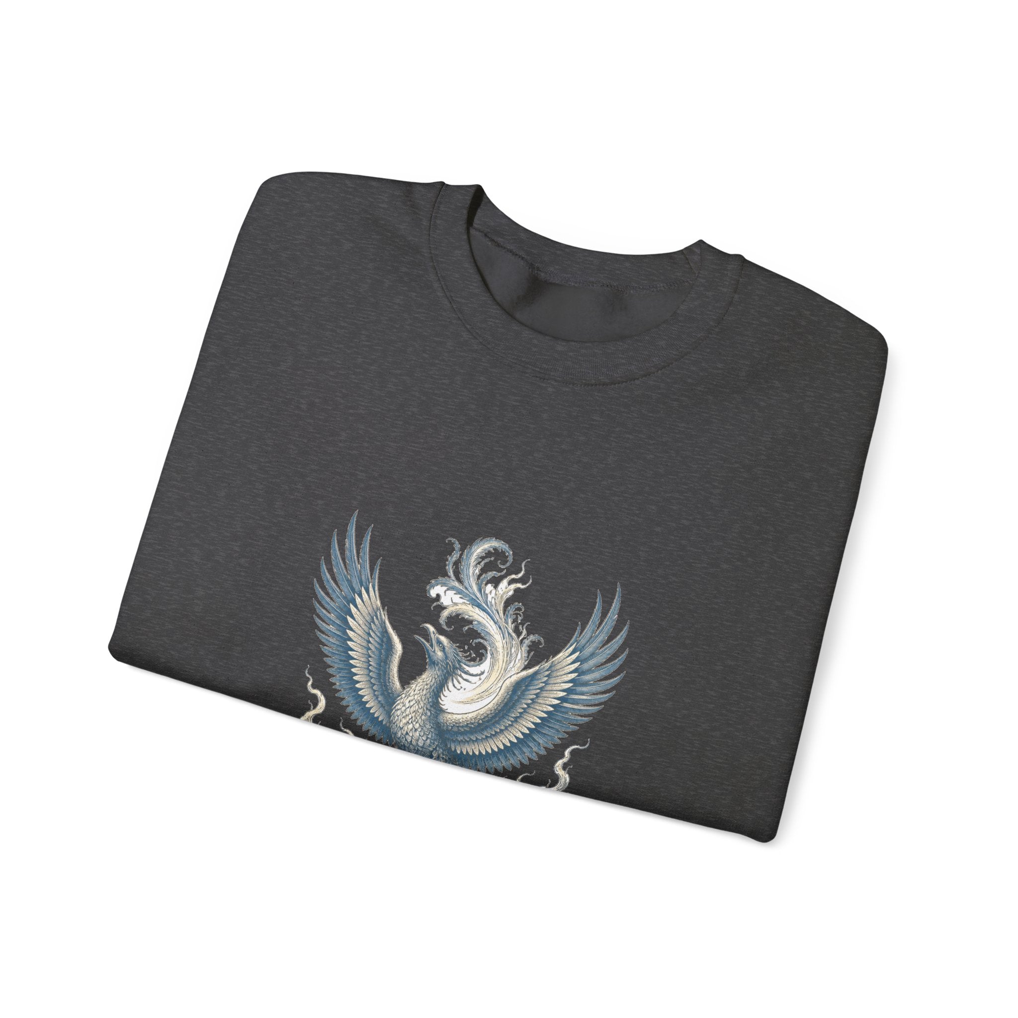 Matching Couple Sweatshirt - Dragon & Phoenix Matching Couple Crewneck Sweatshirt Vintage Art His Hers Wedding Gift - Design B