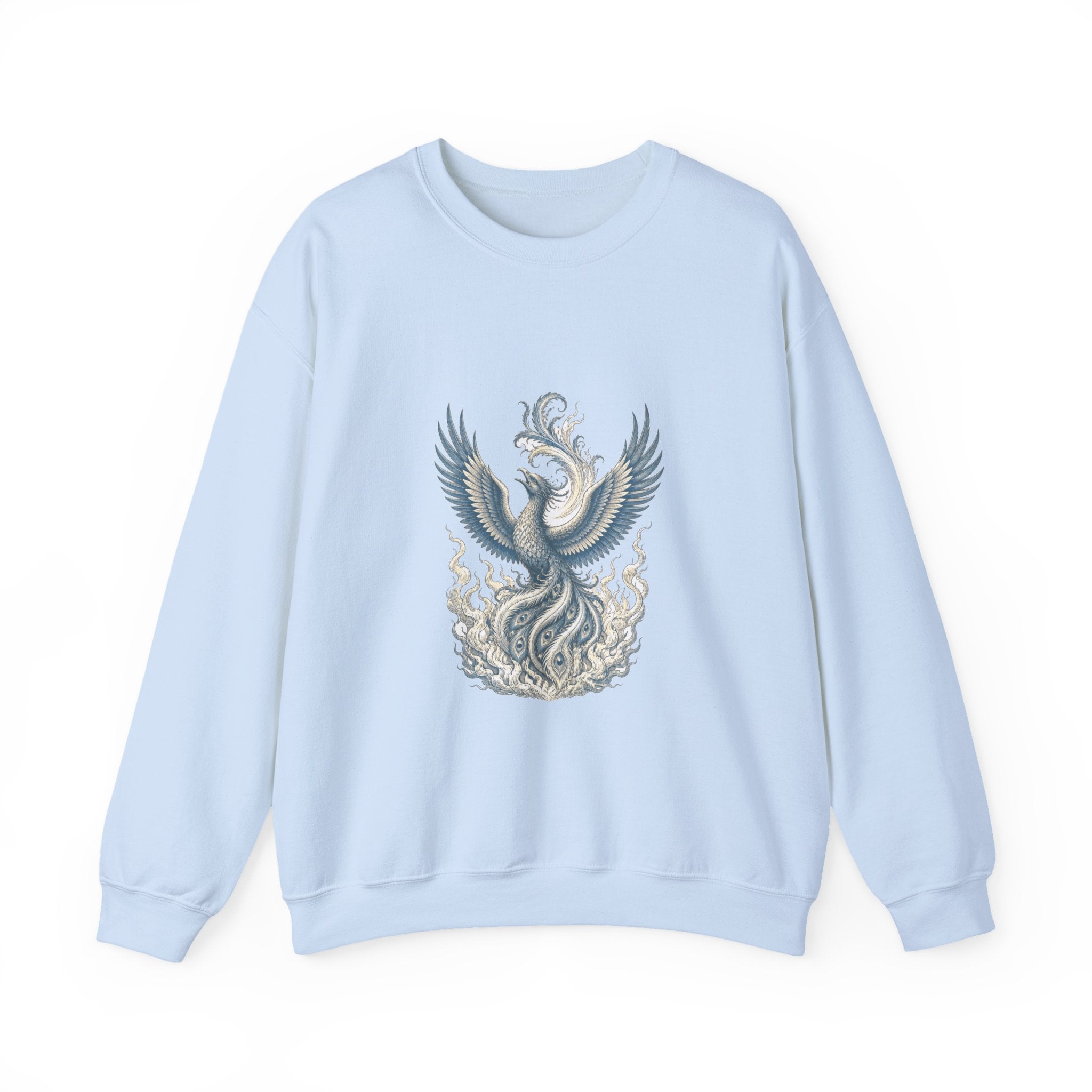 Matching Couple Sweatshirt - Dragon & Phoenix Matching Couple Crewneck Sweatshirt Vintage Art His Hers Wedding Gift - Design B