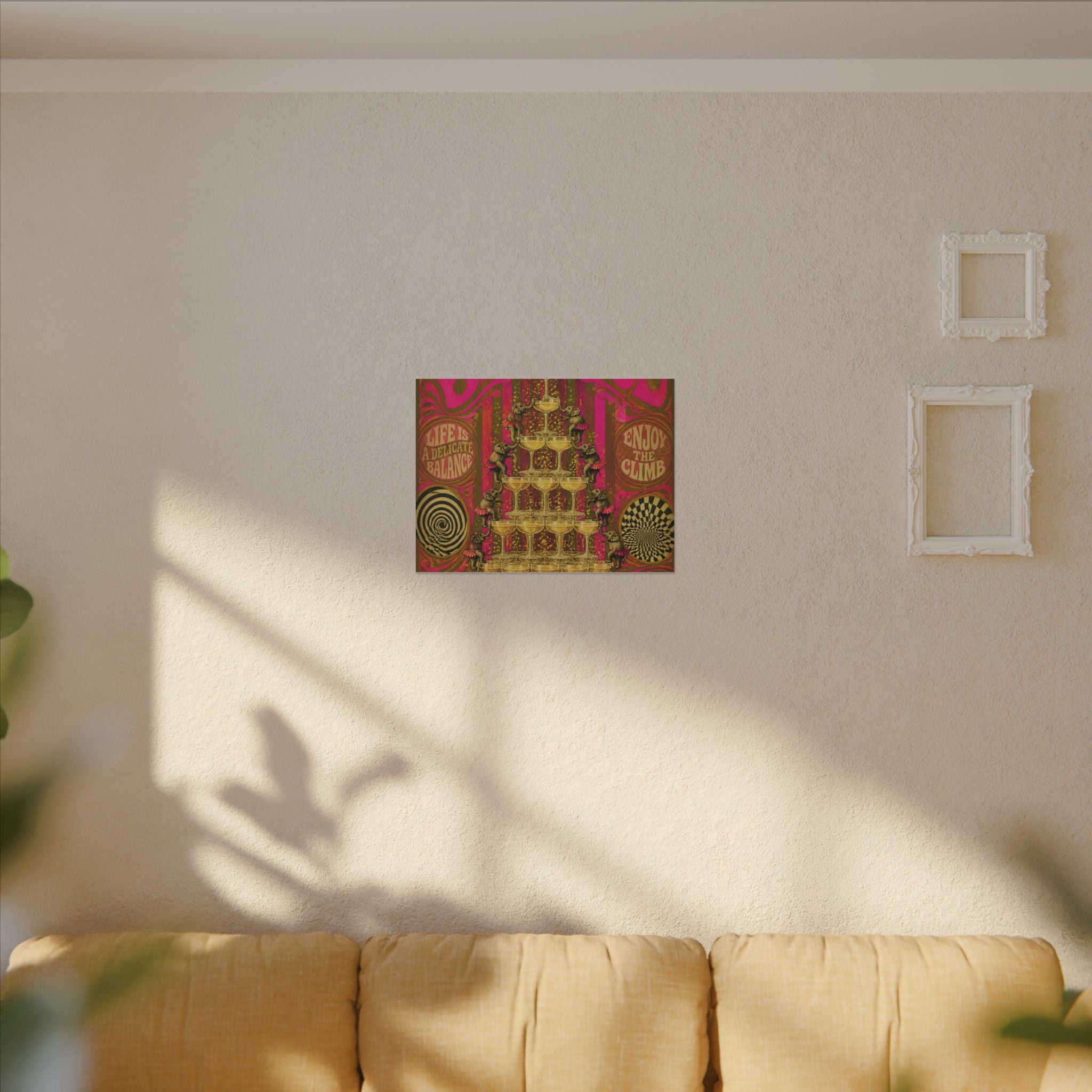 Champagne Tower Elephants Wall Art Canvas 16×20 Psychedelic Cafe Decor Maximalist Print