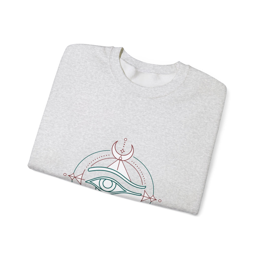 Matching Couple Sweatshirt - Eye of Ra & Horus Matching Couple Crewneck Sweatshirt Minimalist Art His Hers Valentine Gift - Design B