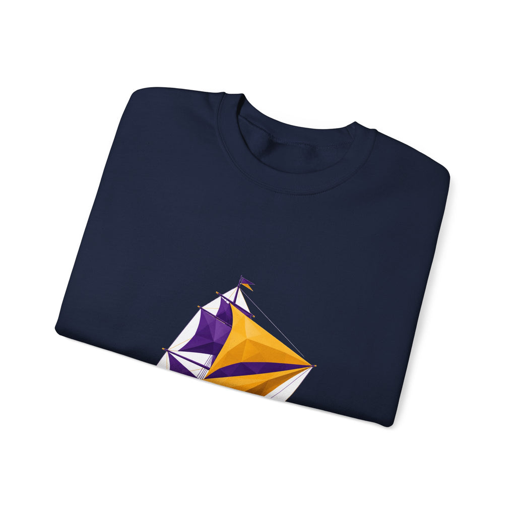 Matching Couple Sweatshirt - Anchor & Sail Matching Couple Crewneck Sweatshirt Geometric Art His Hers Couple Gift - Design B