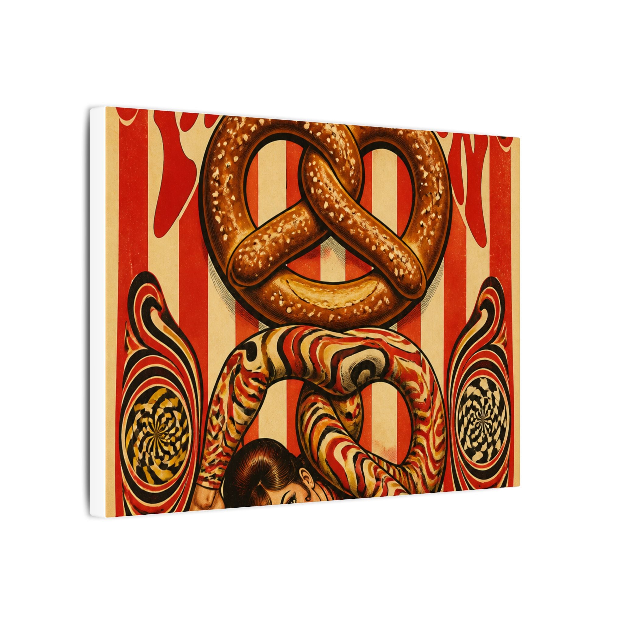 Pretzel Contortionist Wall Art Canvas 16×20 Psychedelic Cafe Decor Maximalist Print