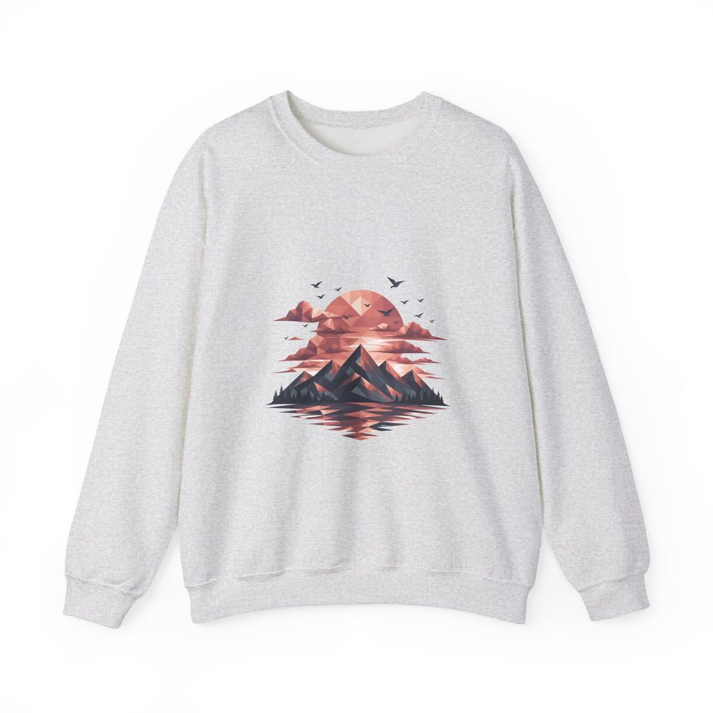 Matching Couple Sweatshirt - Sunrise & Sunset Matching Couple Comfort Colors Crew Geometric Art His Hers Love Gift - Design B